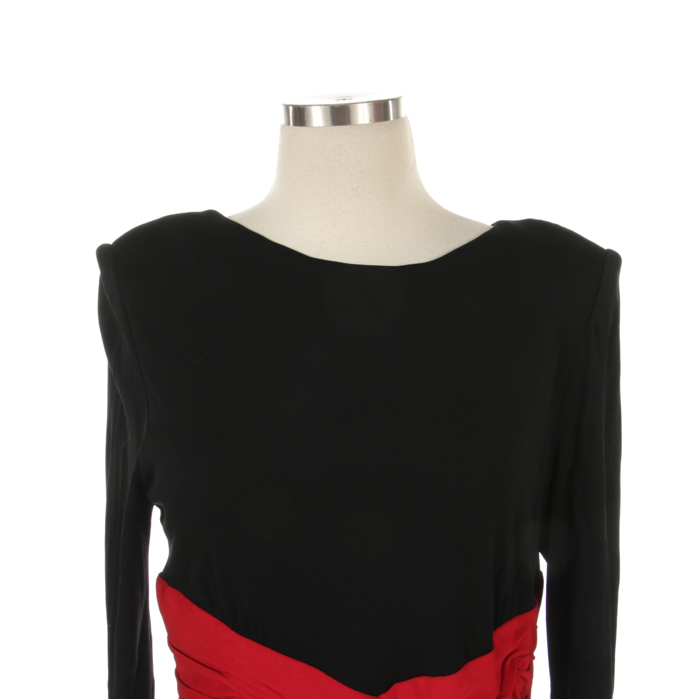 C. Randall Brooks Ruched Embellished Dress and JS Collections Velvet Robe