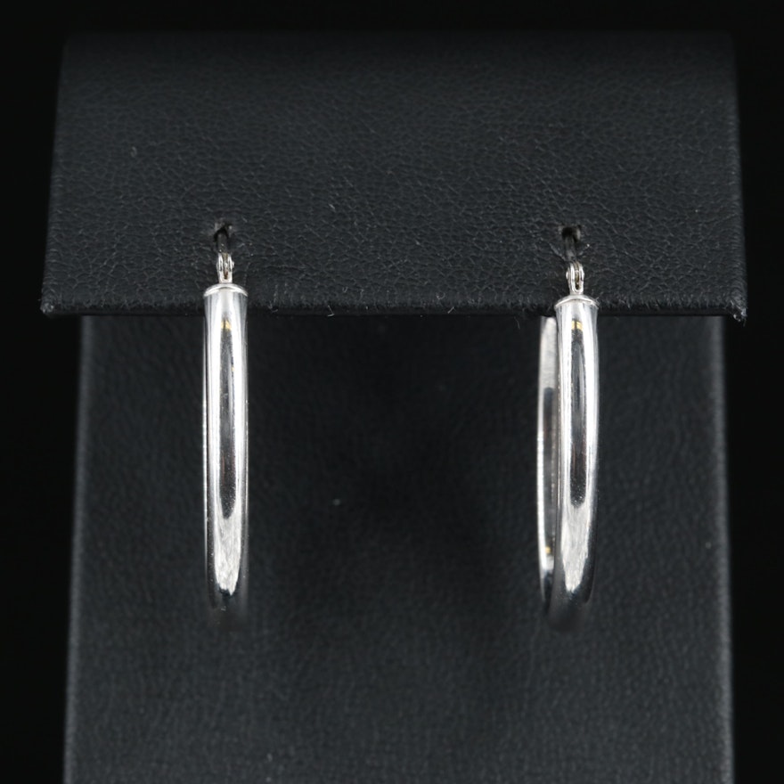 14K Elongated Hoop Earrings