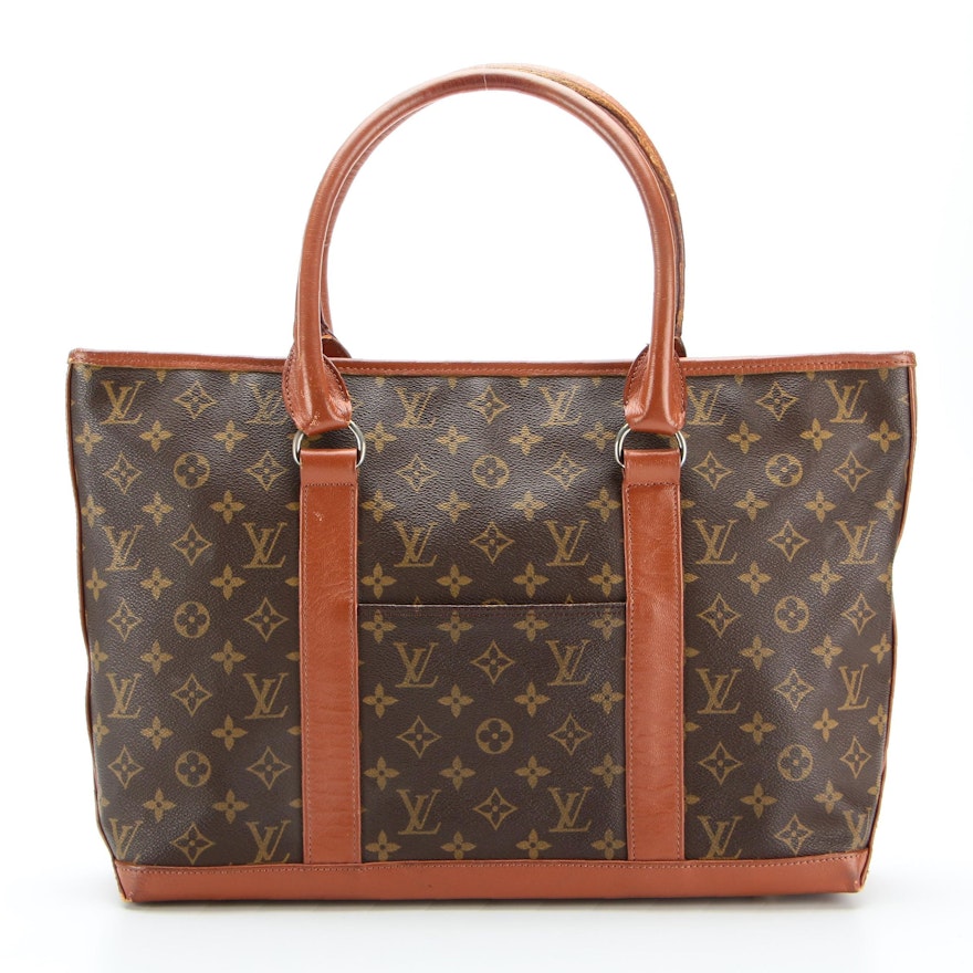 Louis Vuitton Sac Weekend Travel Tote in Monogram Canvas and Leather