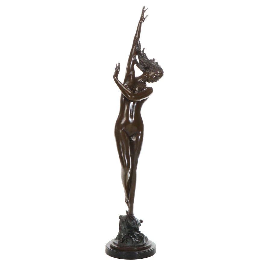 Art Nouveau Style Bronze Sculpture After Harriet Frishmuth, Late 19th Century