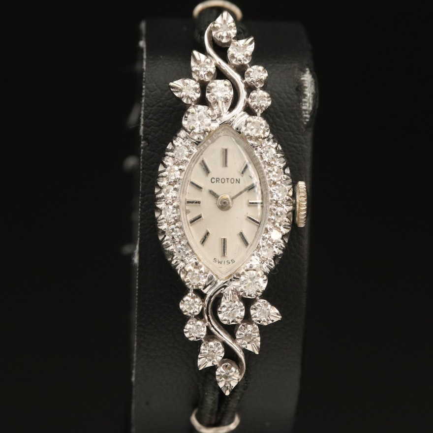 14K Croton Diamond Wristwatch