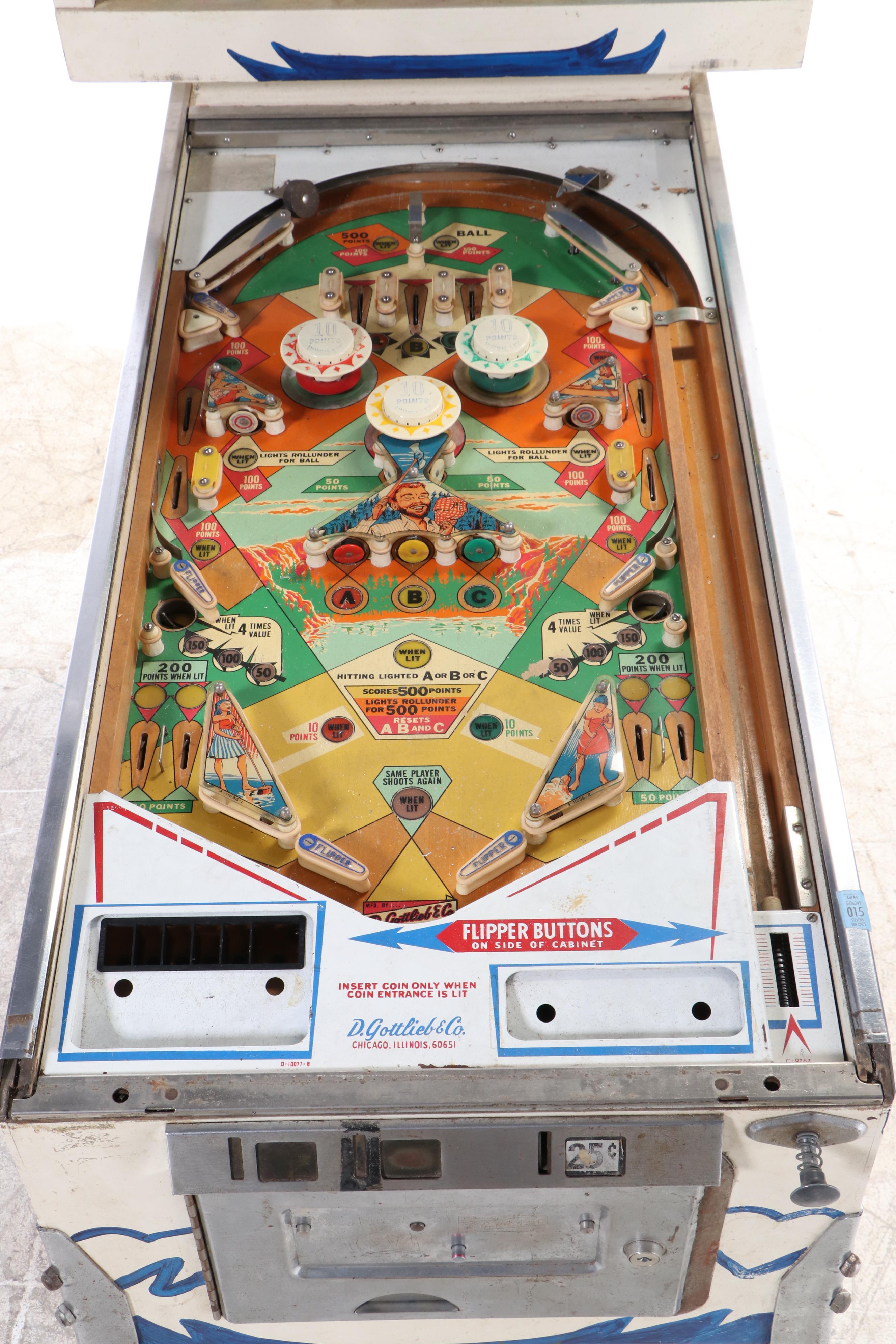 D. Gottlieb & Co. "Paul Bunyan" Pinball Machine, Mid to Late 20th Century