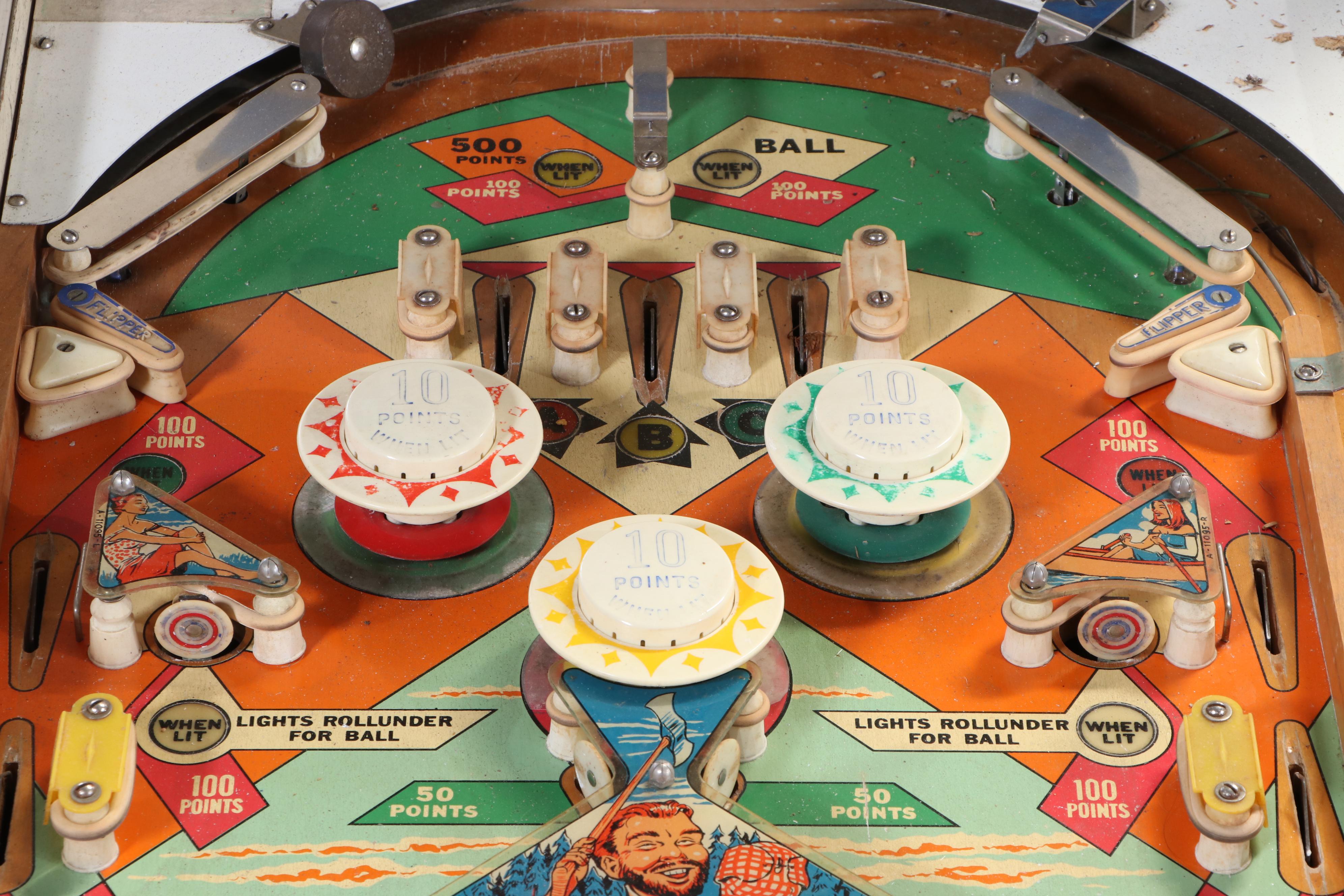 D. Gottlieb & Co. "Paul Bunyan" Pinball Machine, Mid to Late 20th Century
