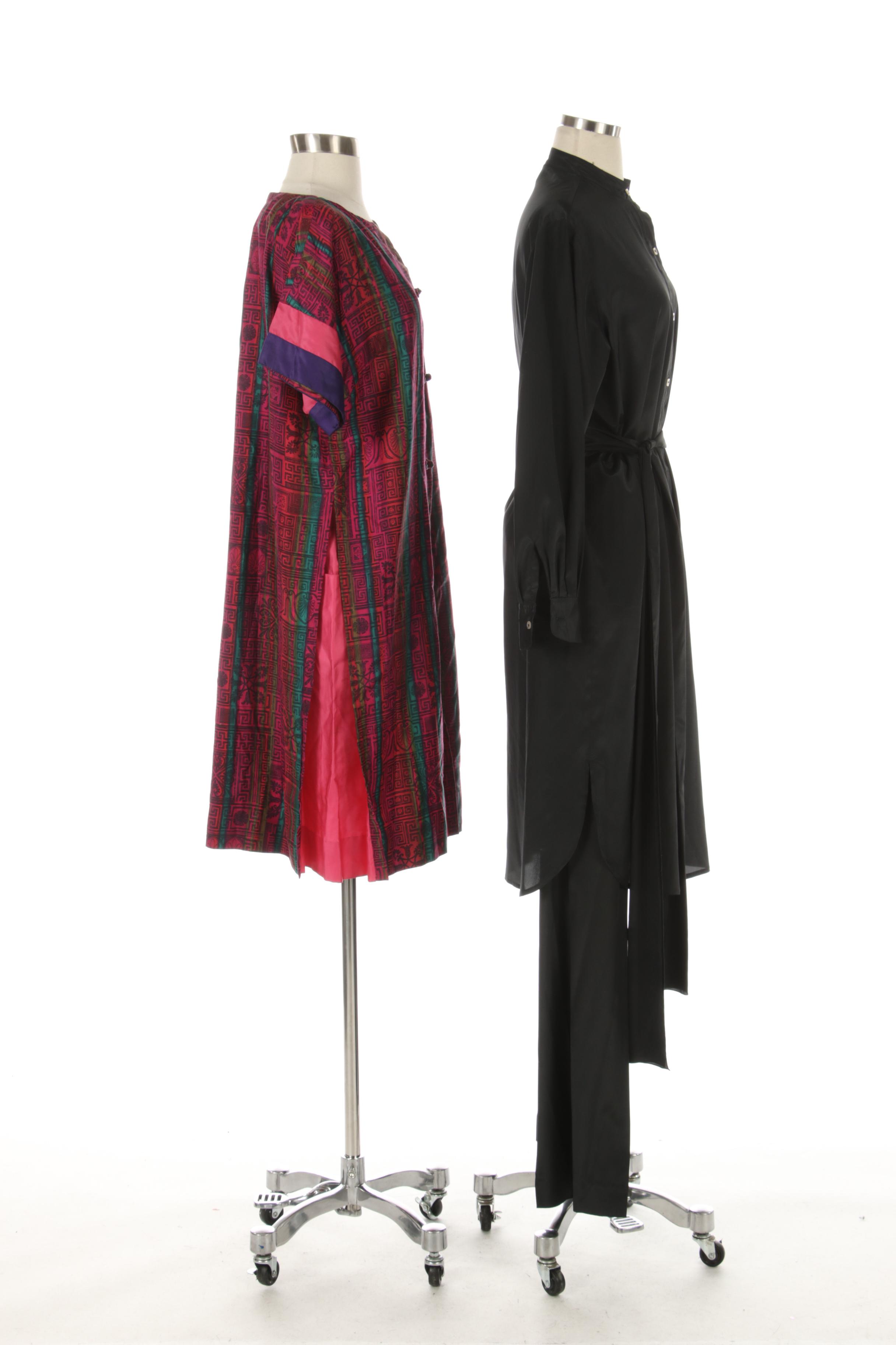 Pat Richards Tunic with Pants in Black and Royal Hawaiian Dress