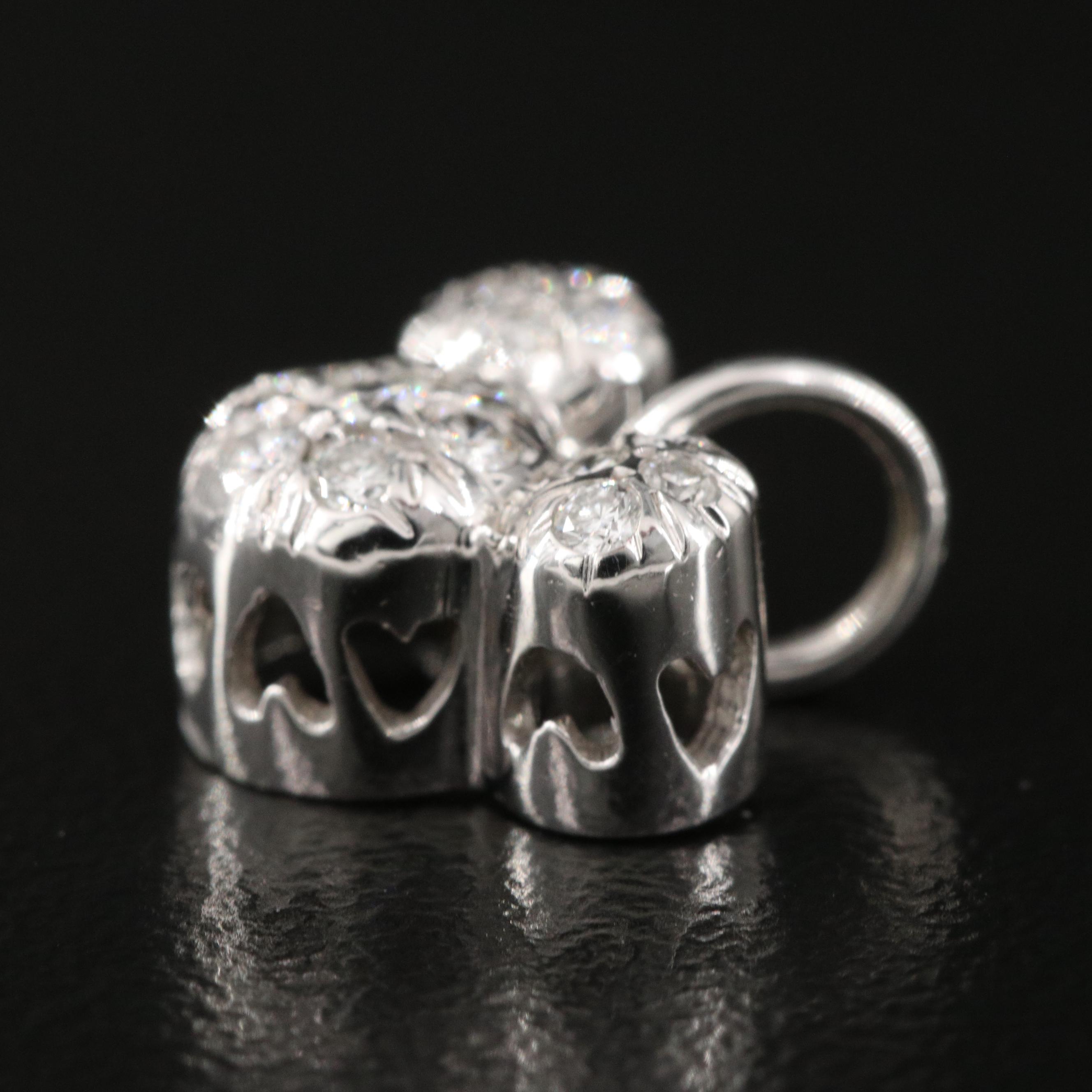 Disney 14K 0.28 CTW Pavé Diamond Mickey Mouse Pendant