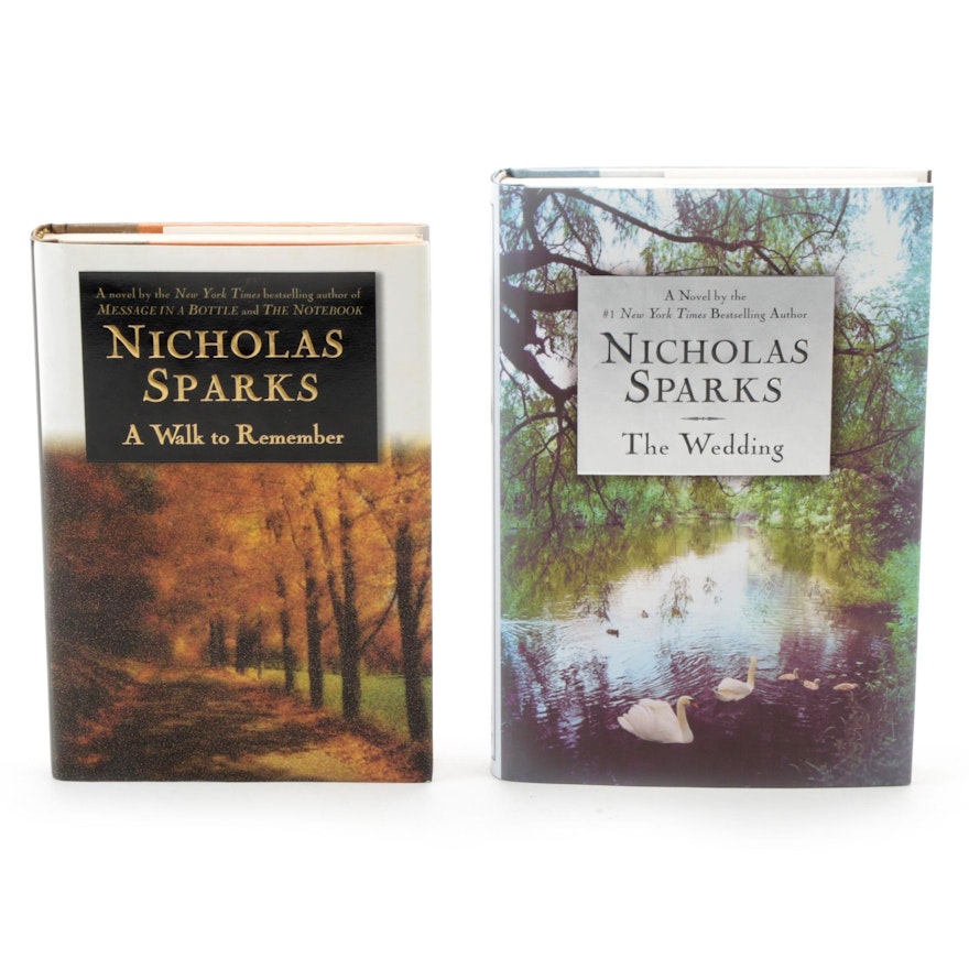Signed First Printings "A Walk to Remember" and "The Wedding" by Nicholas Sparks