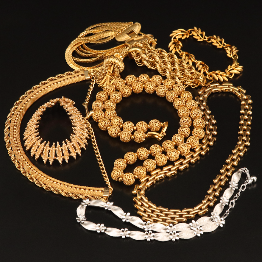 Vintage Necklaces and Bracelets Featuring Napier
