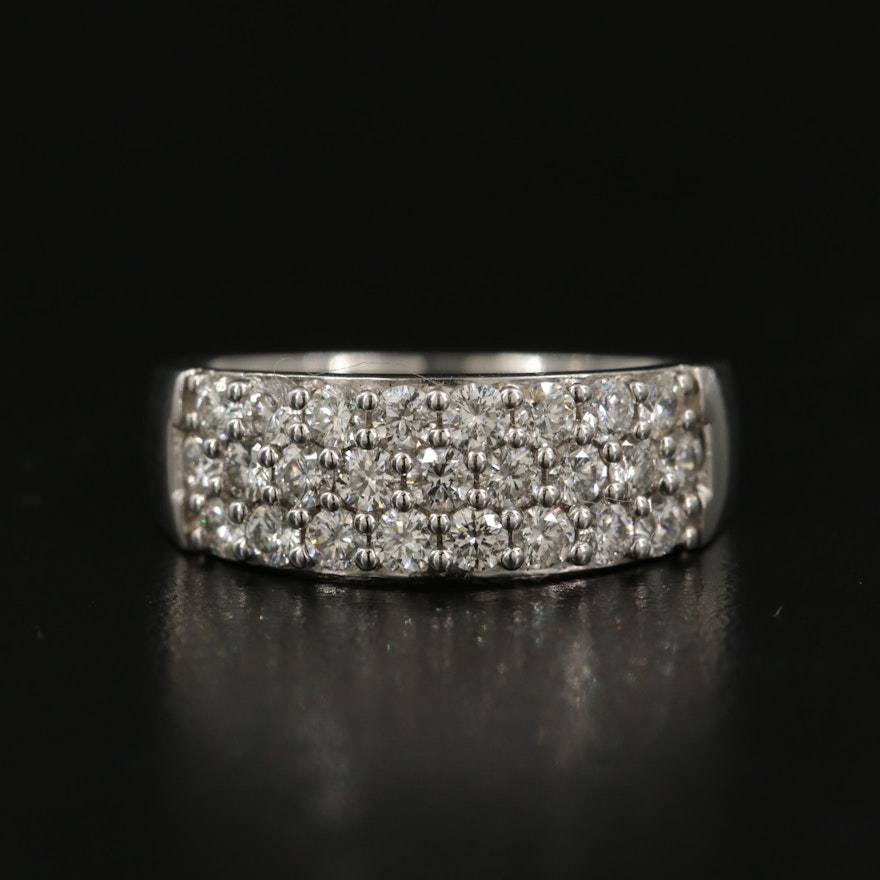 18K 1.06 CTW Diamond Triple Row Ring