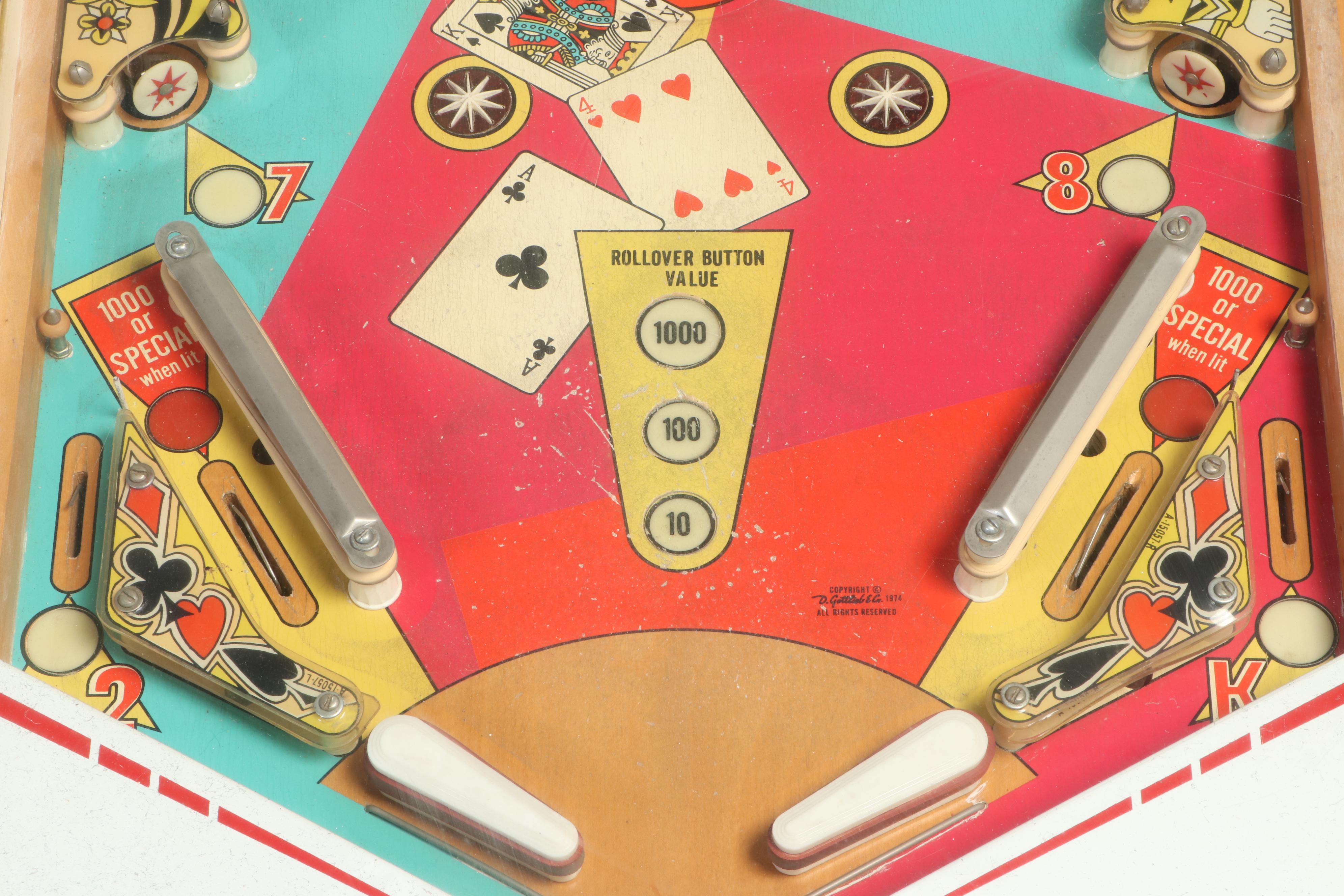 D. Gottlieb & Co. "Top Card" Pinball Machine, 1974
