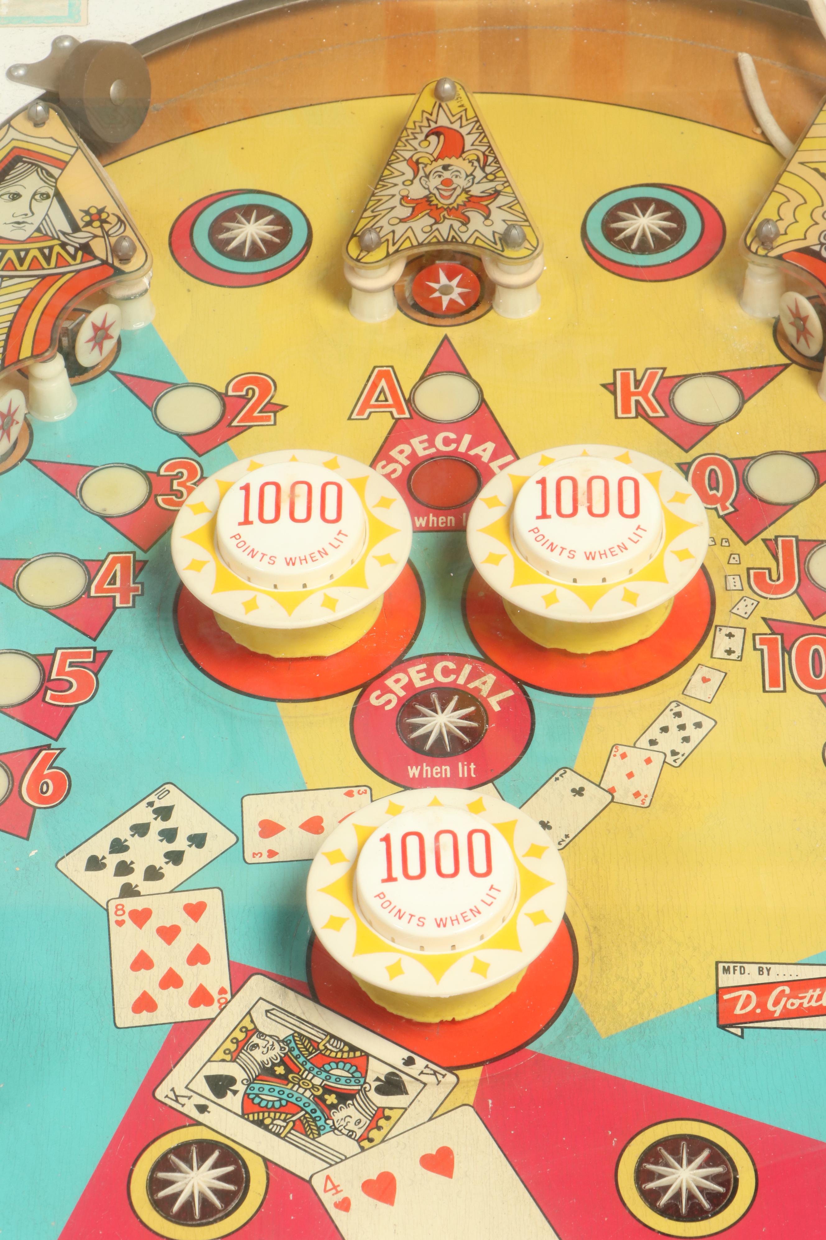 D. Gottlieb & Co. "Top Card" Pinball Machine, 1974