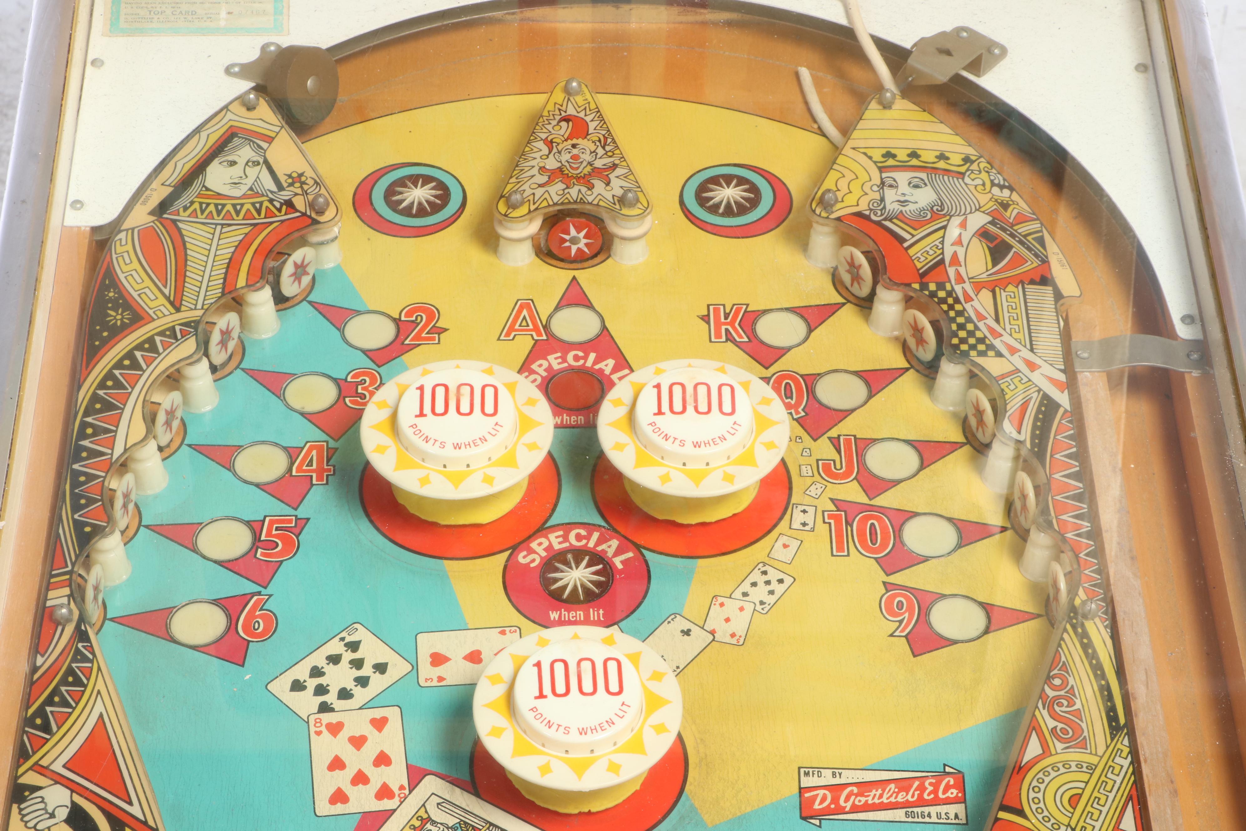 D. Gottlieb & Co. "Top Card" Pinball Machine, 1974