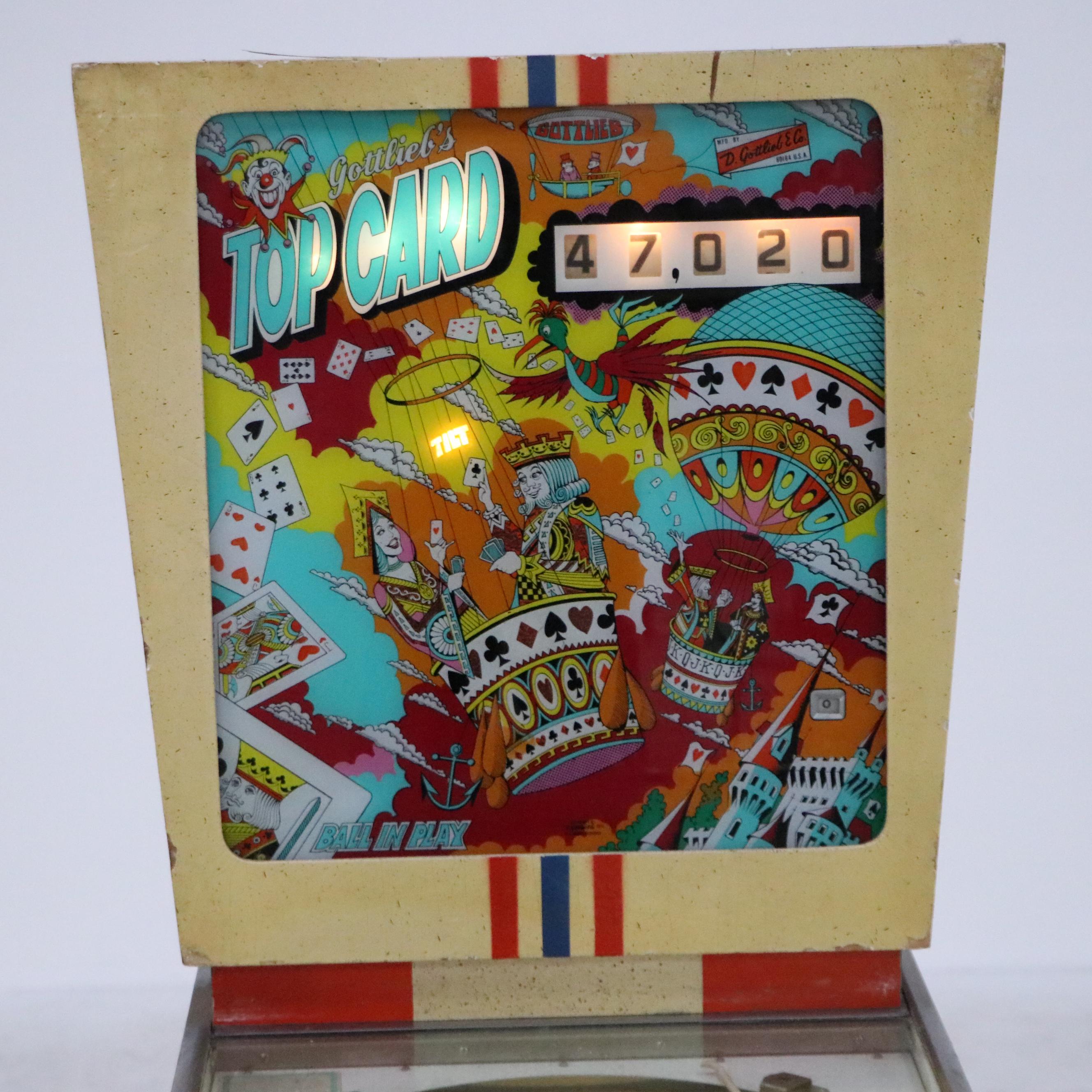 D. Gottlieb & Co. "Top Card" Pinball Machine, 1974