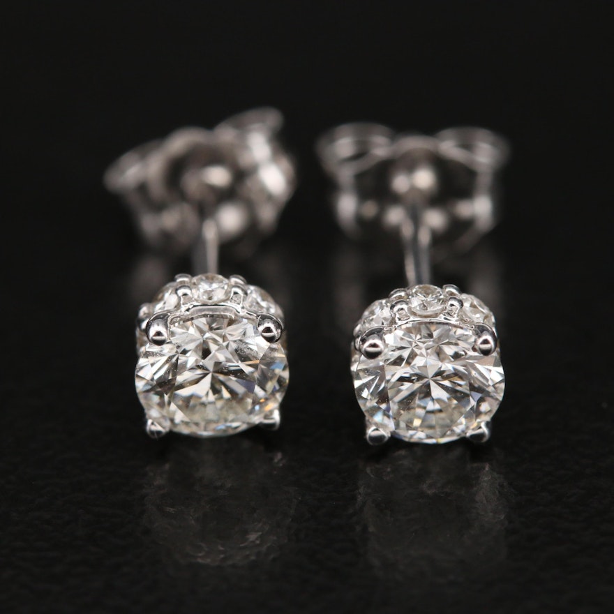 14K 1.09 CTW Diamond Stud Earrings