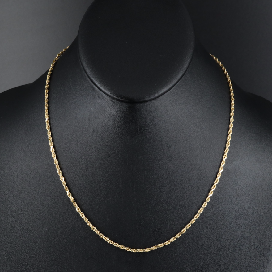 14K Braided Chain Necklace