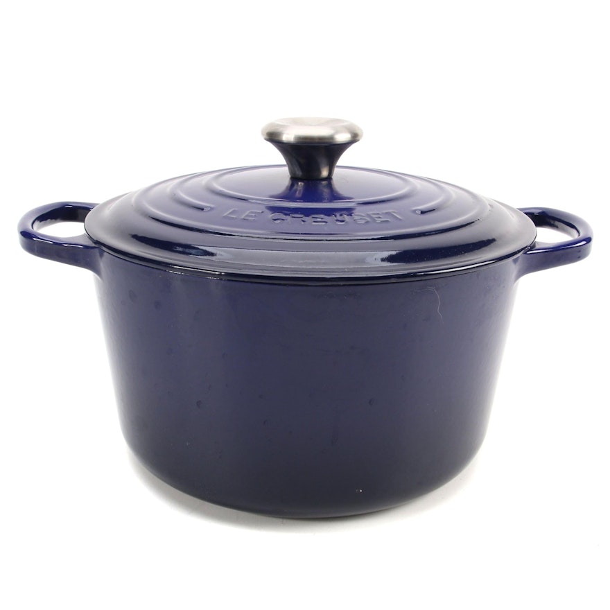 Le Creuset Indigo 5.25 Quart Enameled Cast Iron Dutch Oven