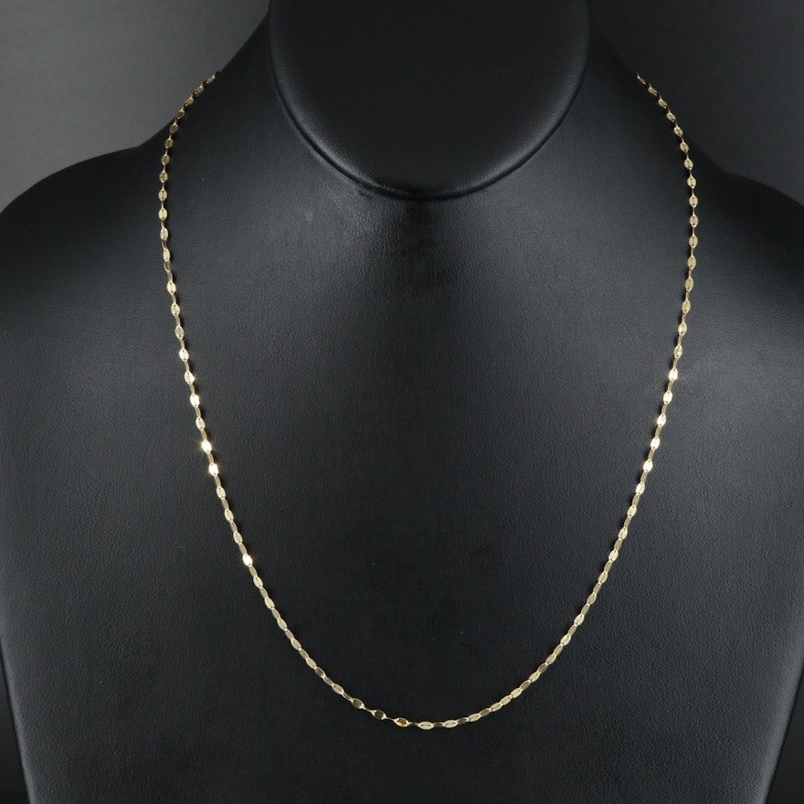 14K Flat Cable Chain Necklace