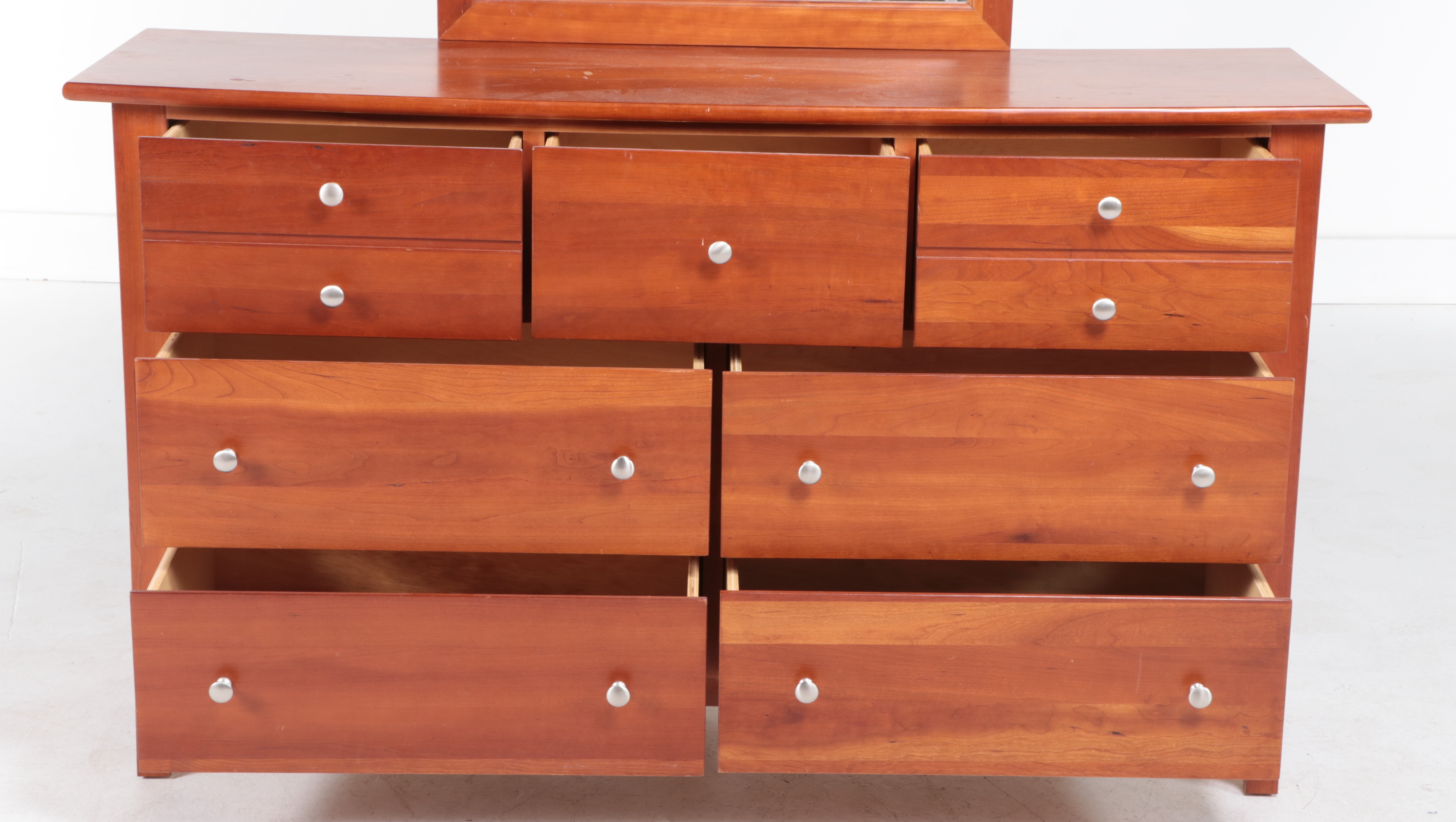 Stanley Cherry Dresser with Wall Mirror