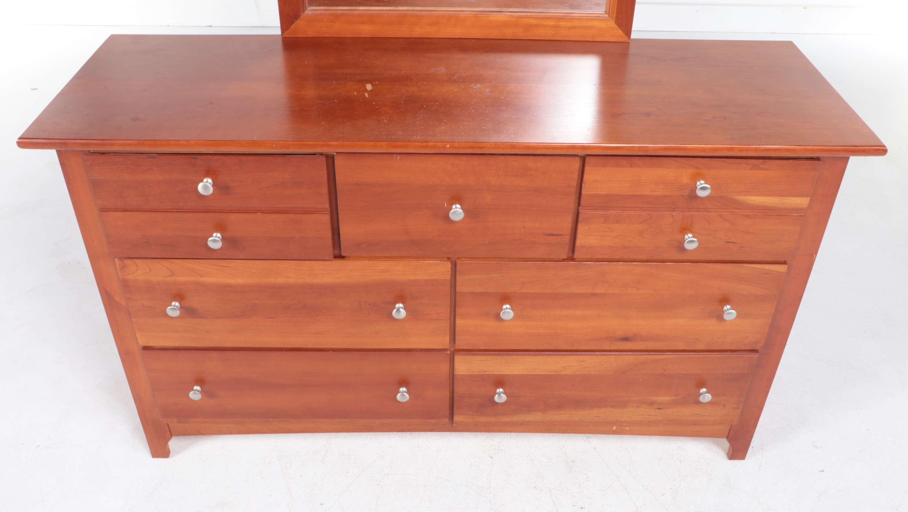 Stanley Cherry Dresser with Wall Mirror