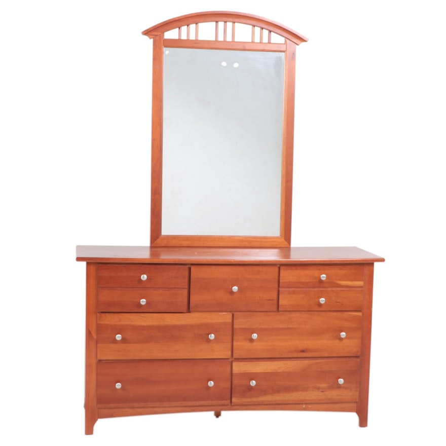 Stanley Cherry Dresser with Wall Mirror
