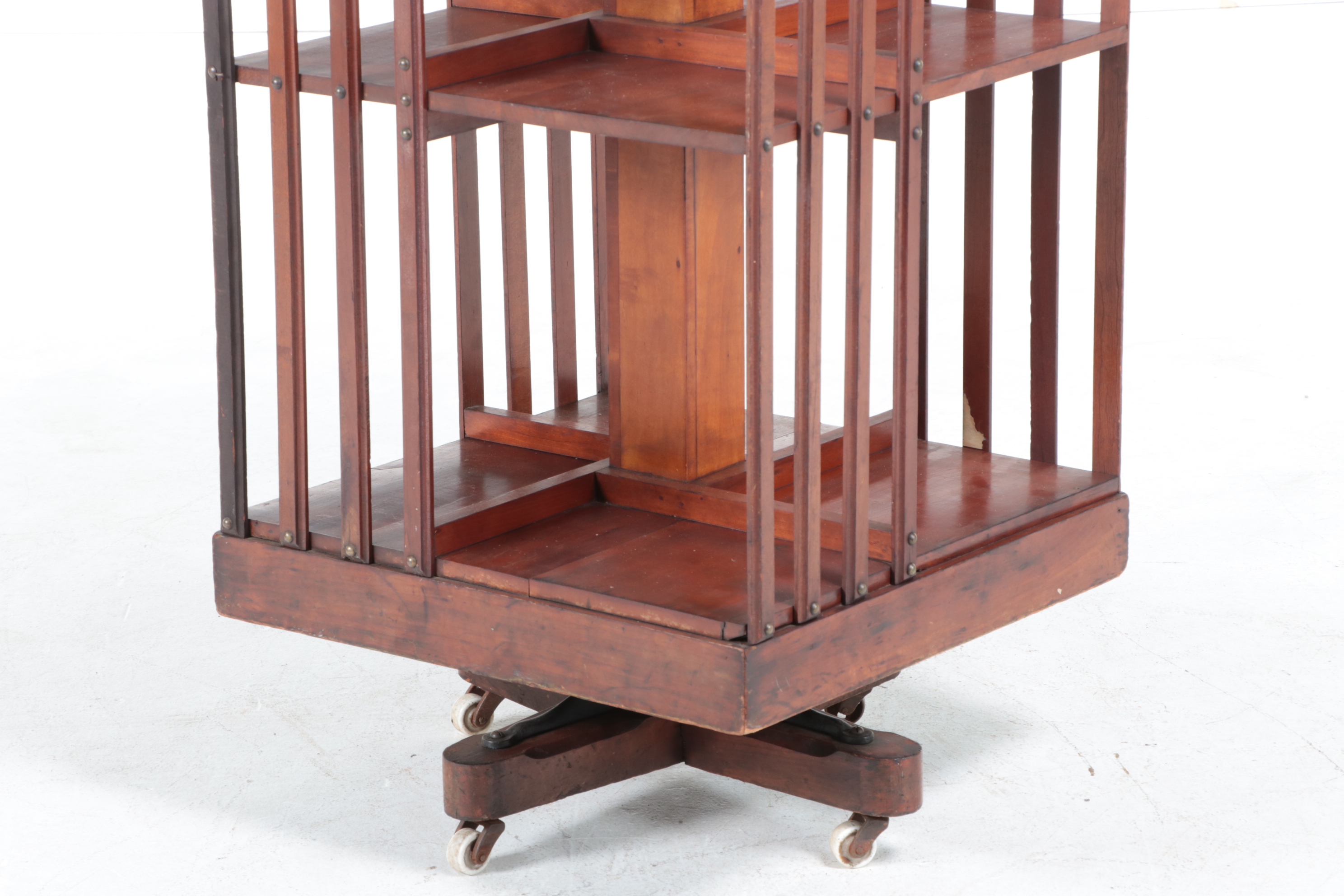 John Danner Cherrywood Four-Tier Revolving Bookcase, Late 19th Century