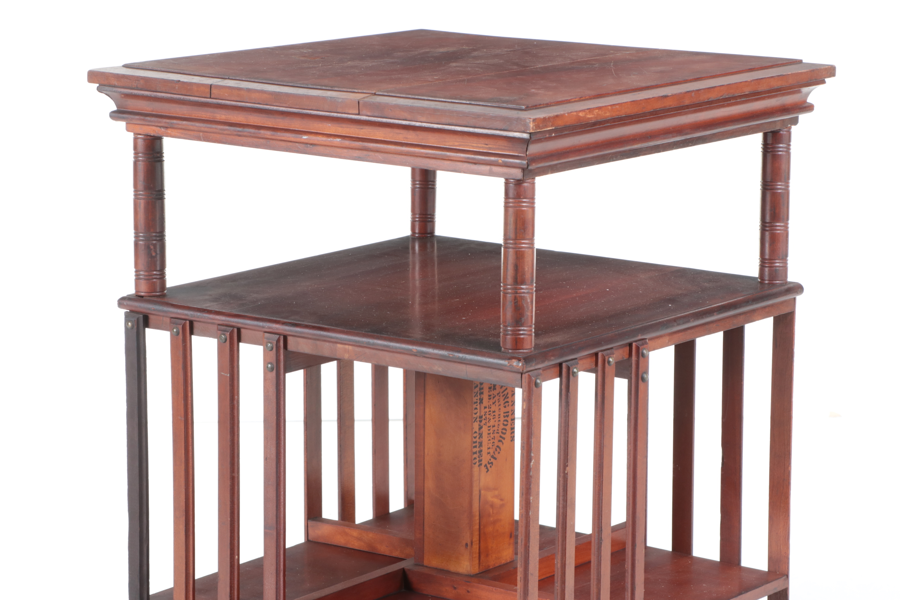 John Danner Cherrywood Four-Tier Revolving Bookcase, Late 19th Century