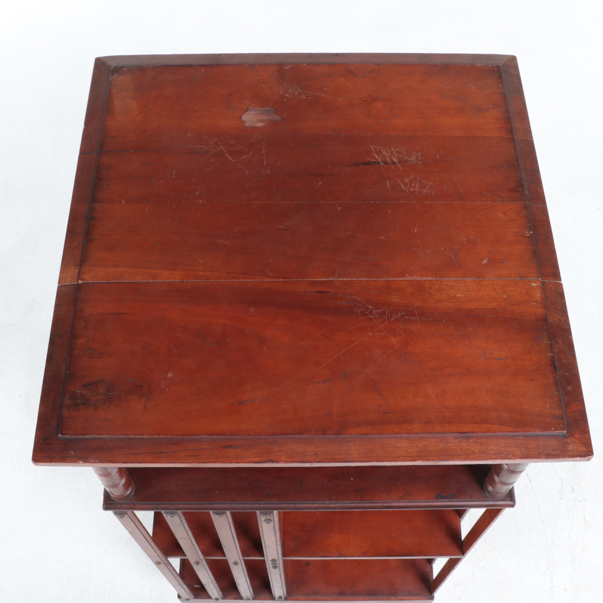 John Danner Cherrywood Four-Tier Revolving Bookcase, Late 19th Century