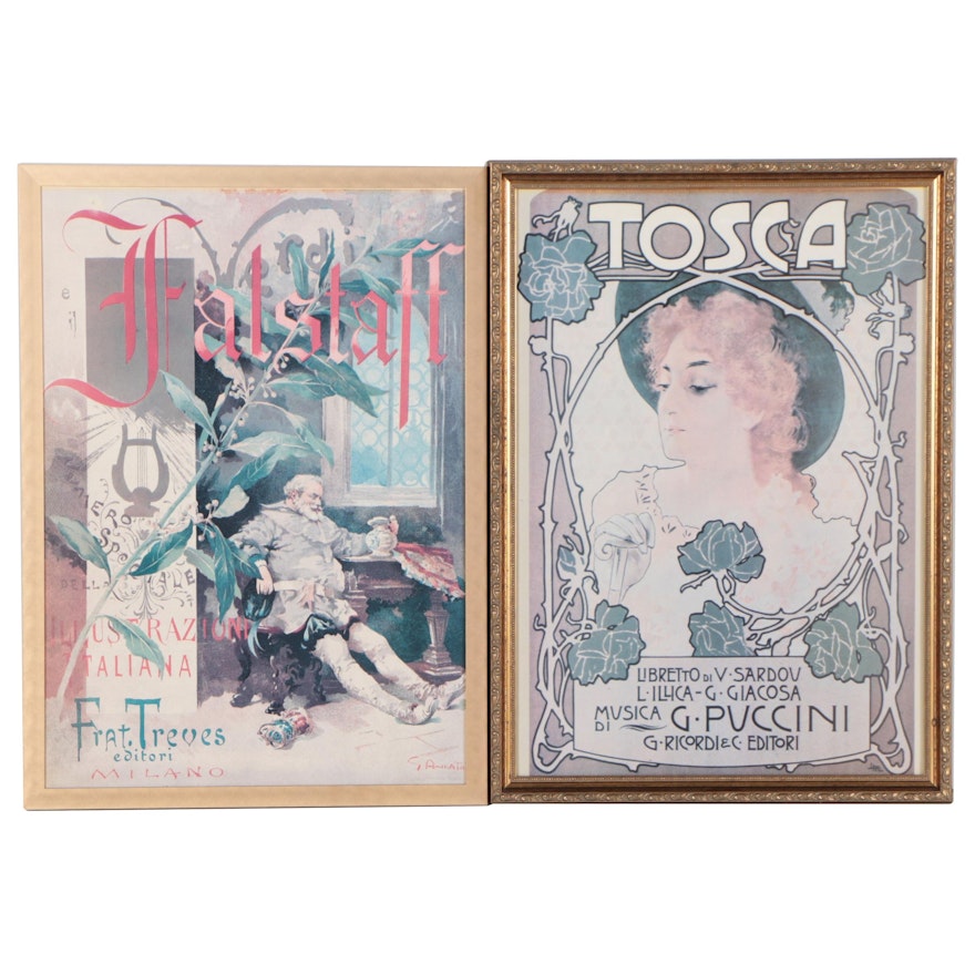 Giacomo Puccini and Giuseppe Verdi Opera Reproduction Posters
