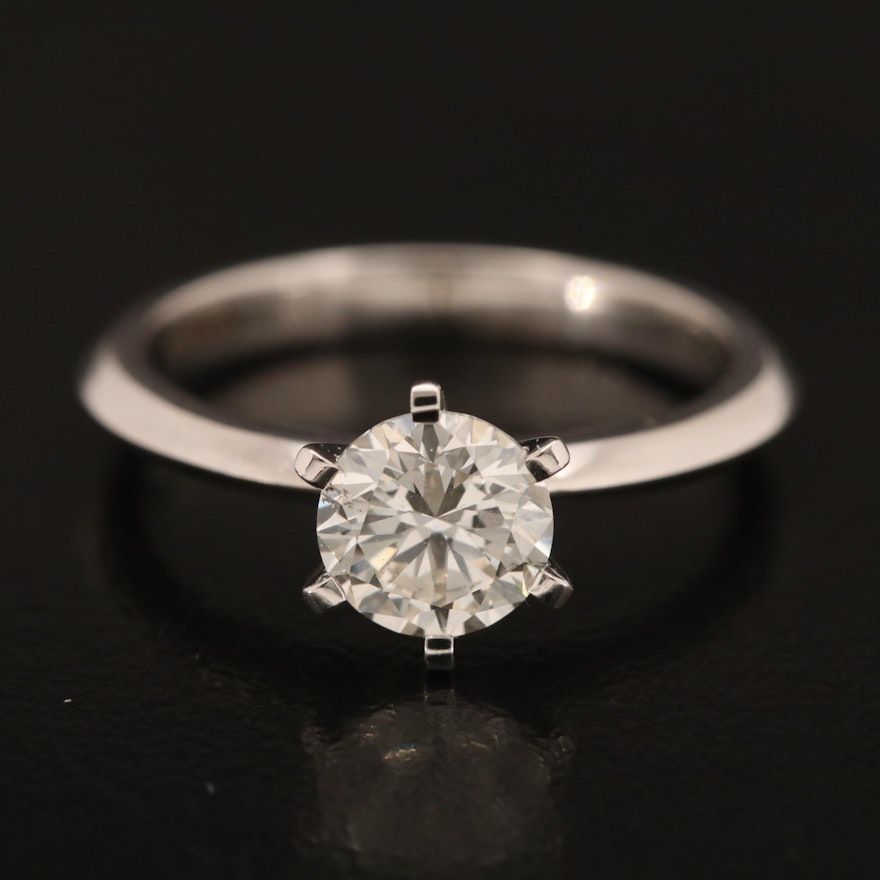 18K 1.00 CT Diamond Solitaire Ring