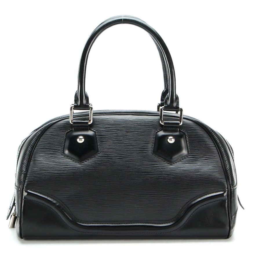 Louis Vuitton Bowling Montaigne PM in Noir Epi Leather and Smooth Leather