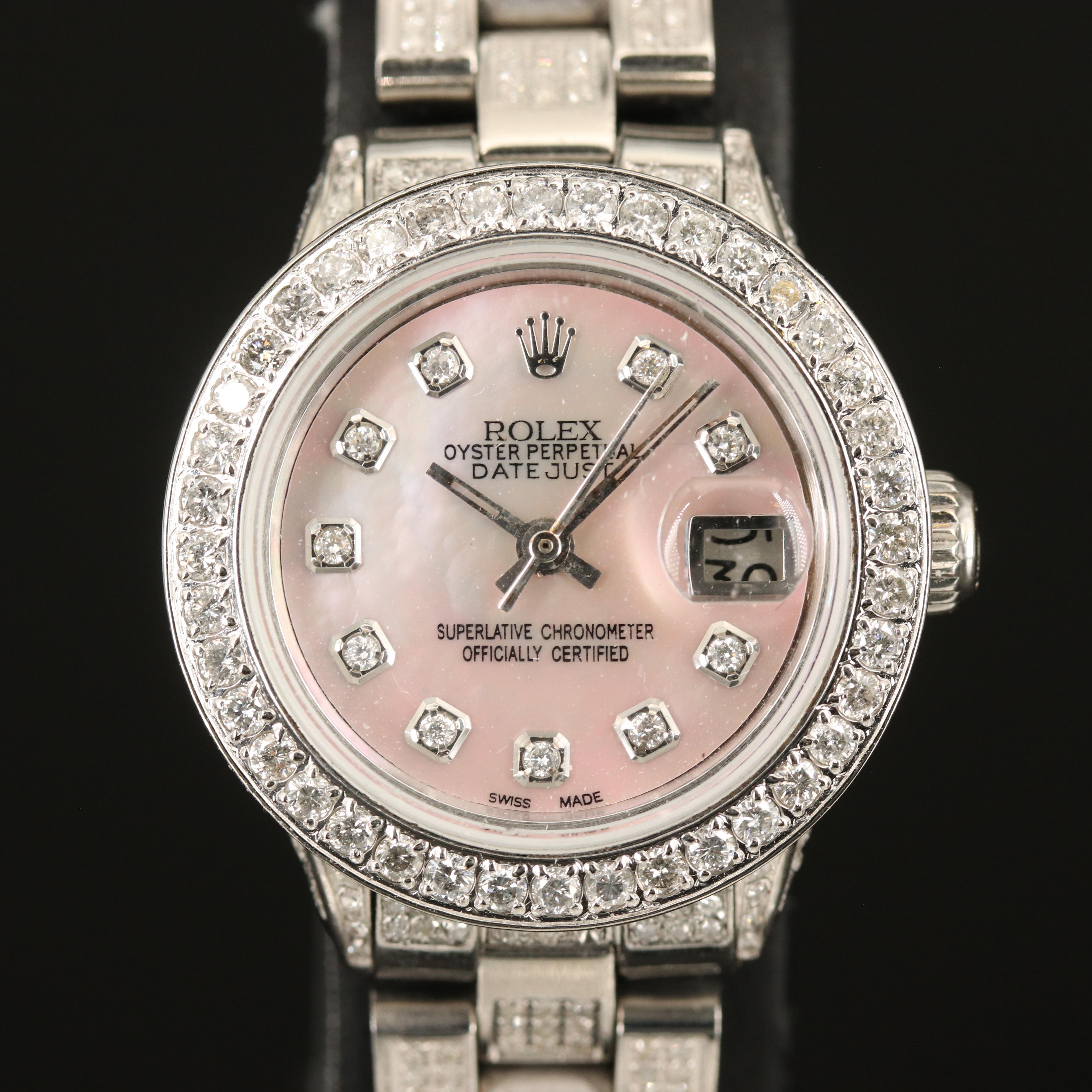 1970 Rolex Datejust 2.70 CTW Diamond Watch
