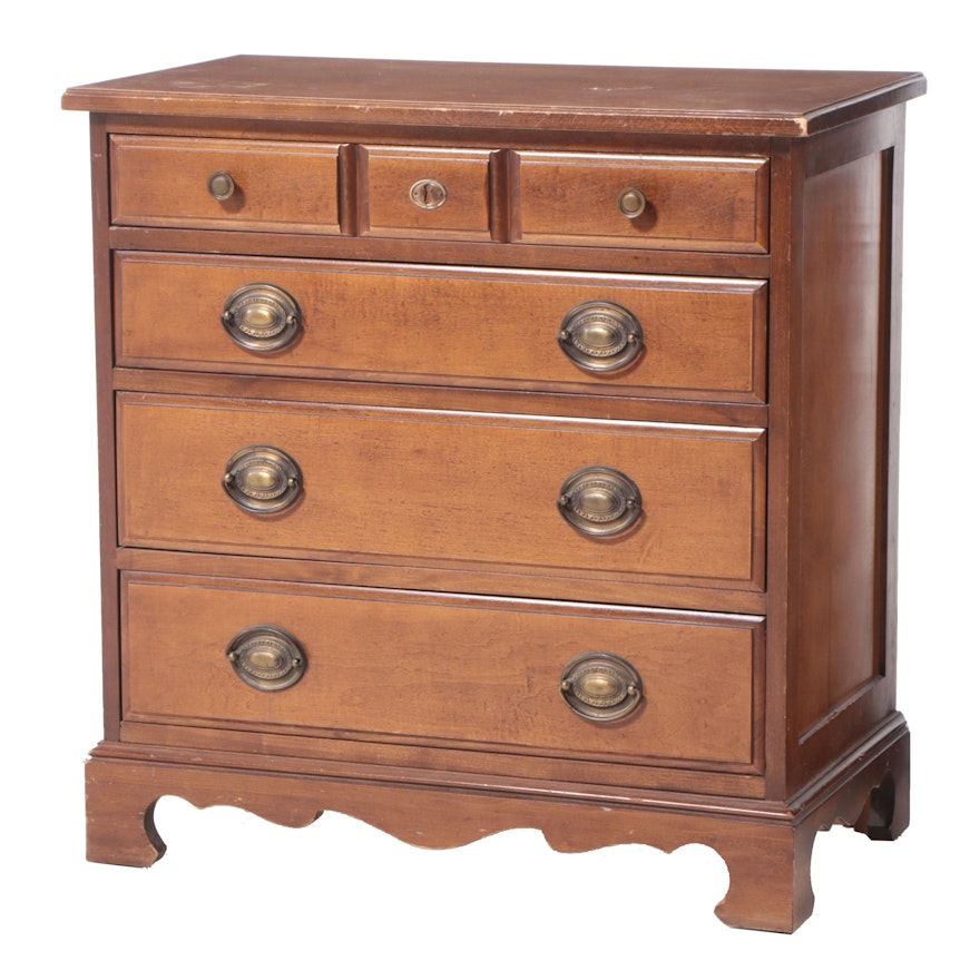 Permacraft Early American Style Maple-Veneered Four-Drawer Nightstand