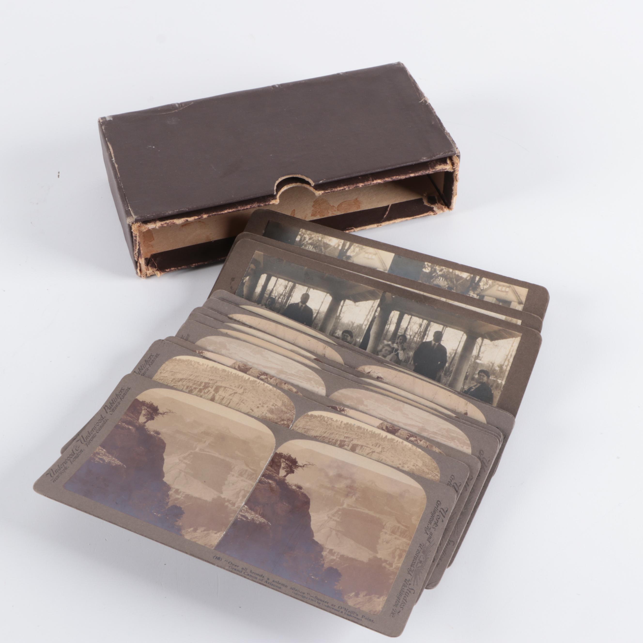Stereoscope Photo Viewer with Stereograph Slides, Early 20th Century