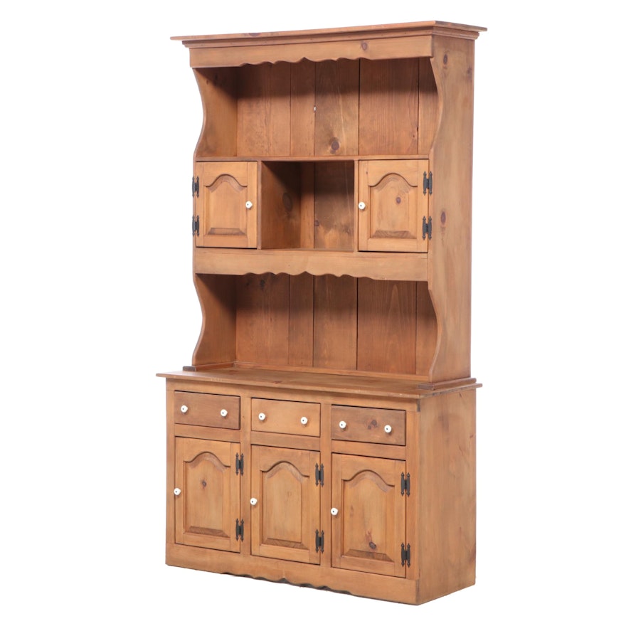 Pine Two-Piece Cupboard, 1970s
