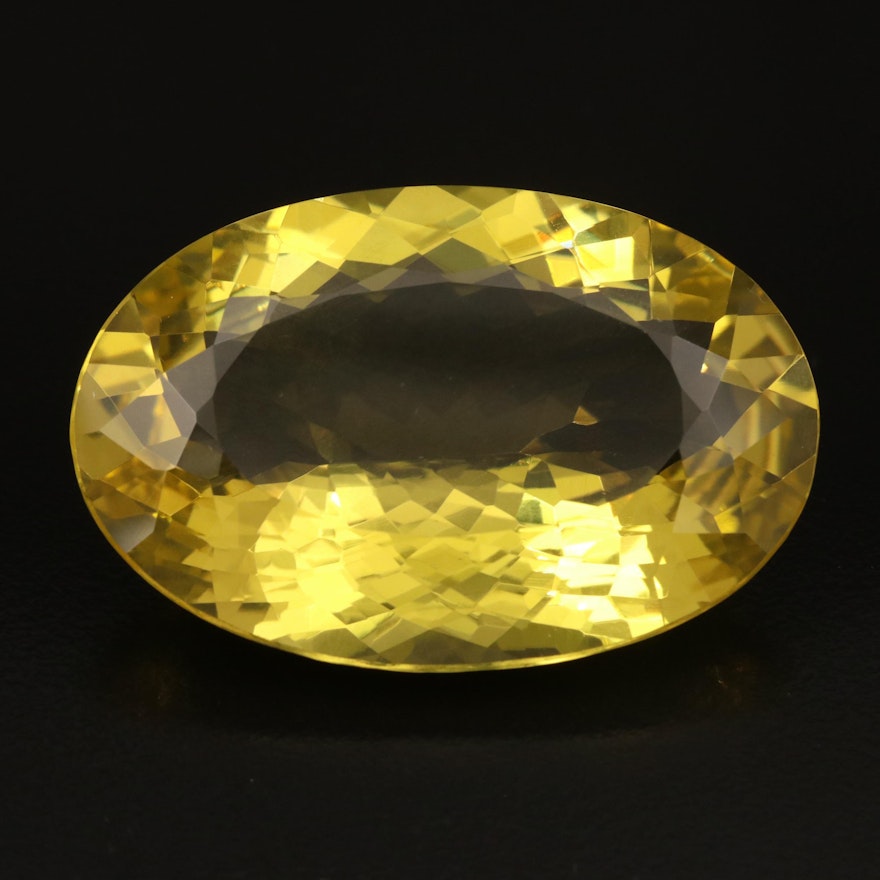 Loose 98.50 CT Oval Faceted Citrine