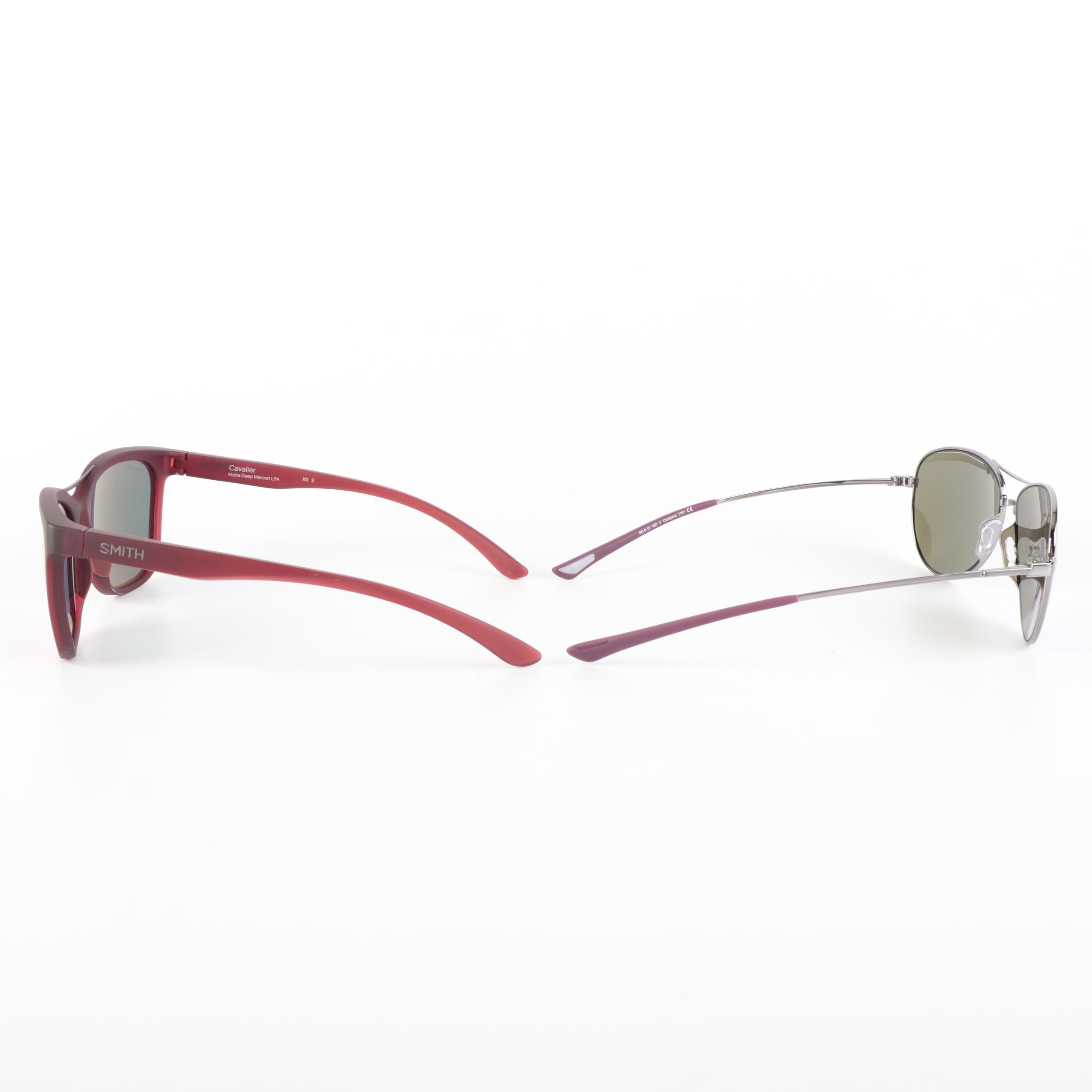 Smith Cavalier and Langley Browline Sunglasses with Mirrored Lenses