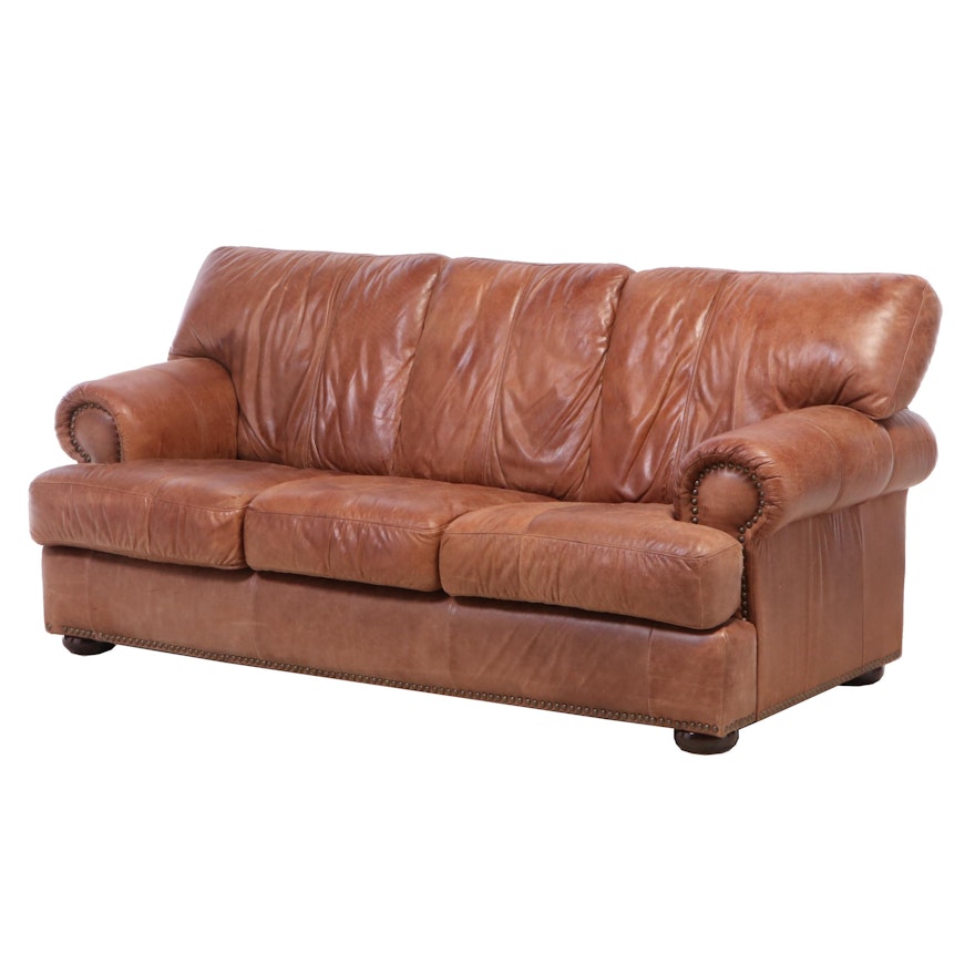 Leather Mart Rolled-Arm Sofa