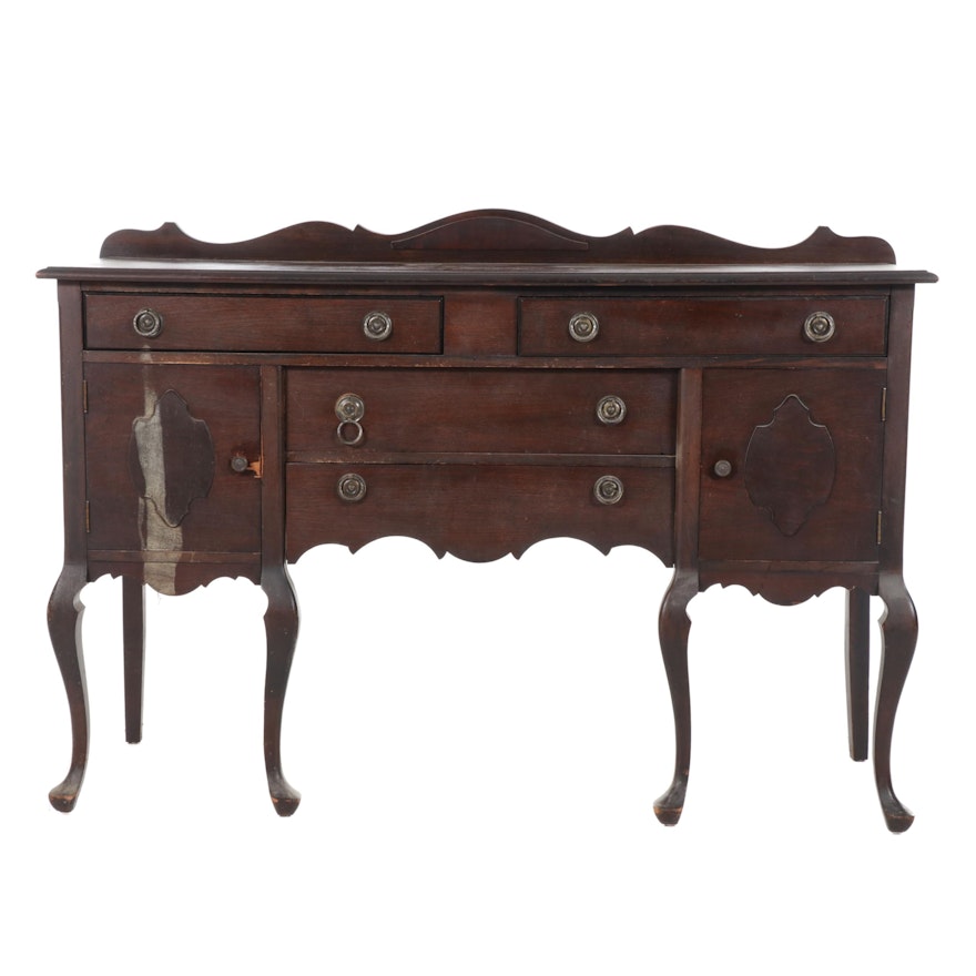 Empire Furniture Queen Anne Style Mahogany Sideboard, Early 20th Century