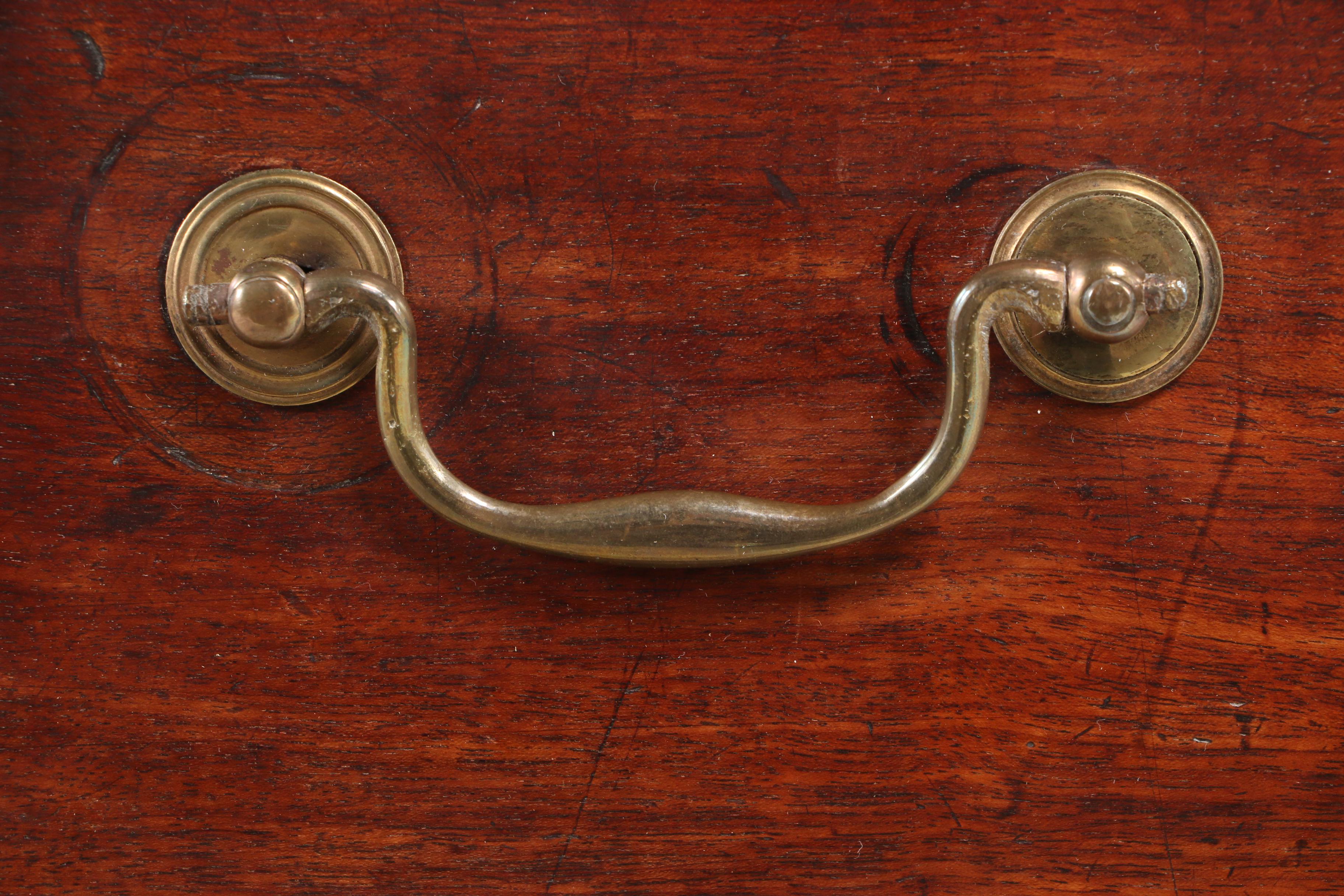 George III Mahogany Three-Drawer Chest with Brushing Slide, Late 18th Century