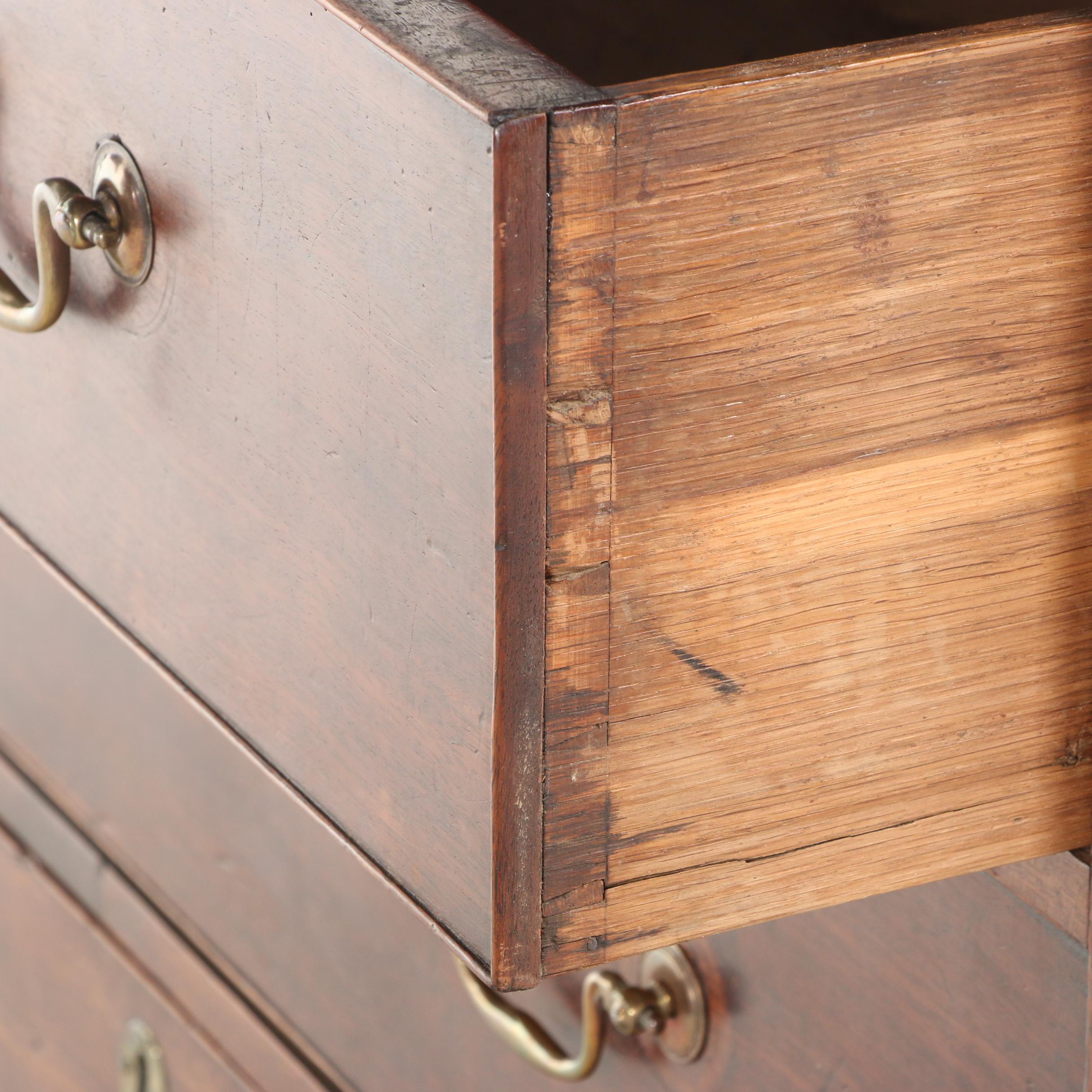 George III Mahogany Three-Drawer Chest with Brushing Slide, Late 18th Century