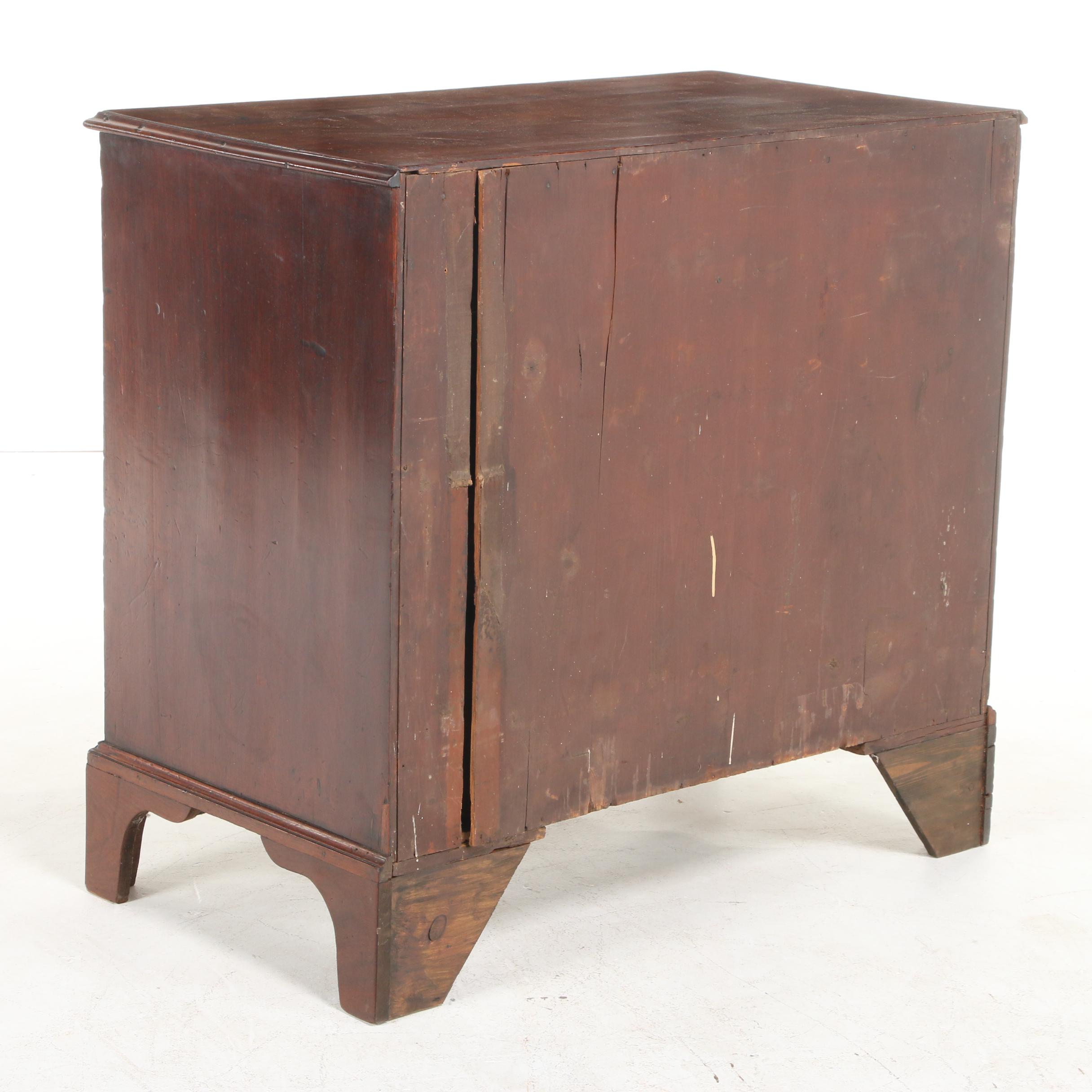 George III Mahogany Three-Drawer Chest with Brushing Slide, Late 18th Century