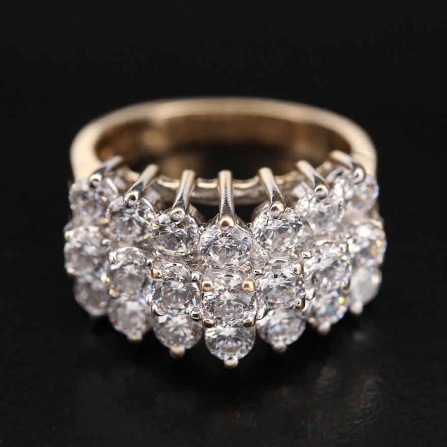 14K Cubic Zirconia Tiered Ring