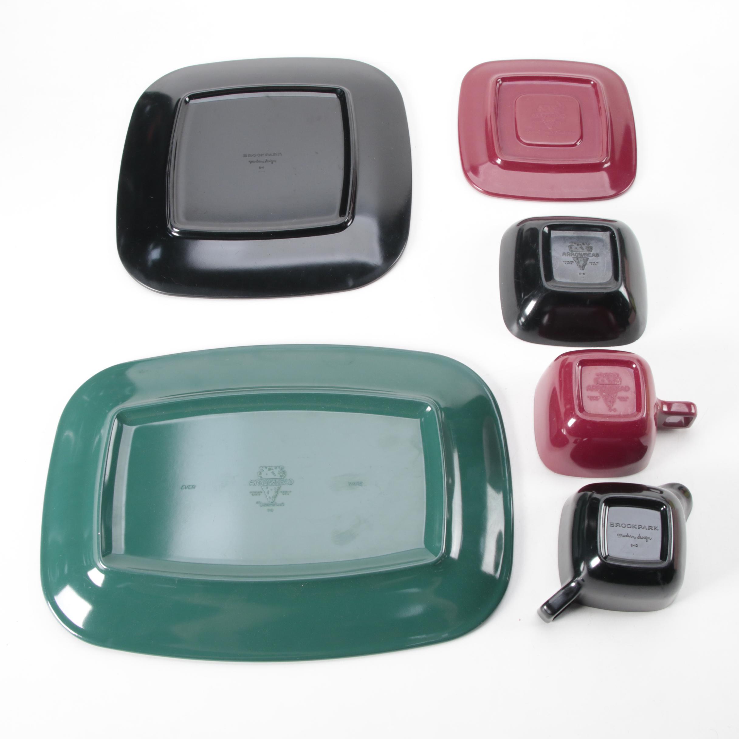 Arrowhead by Everware "Brookpark" Melamine Dinnerware, Mid-20th Century