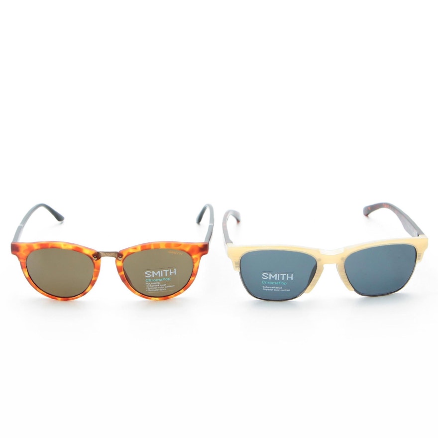 Smith ChromaPop Haywire in Ivory-Tortoise and Questa in Matte Honey Sunglasses