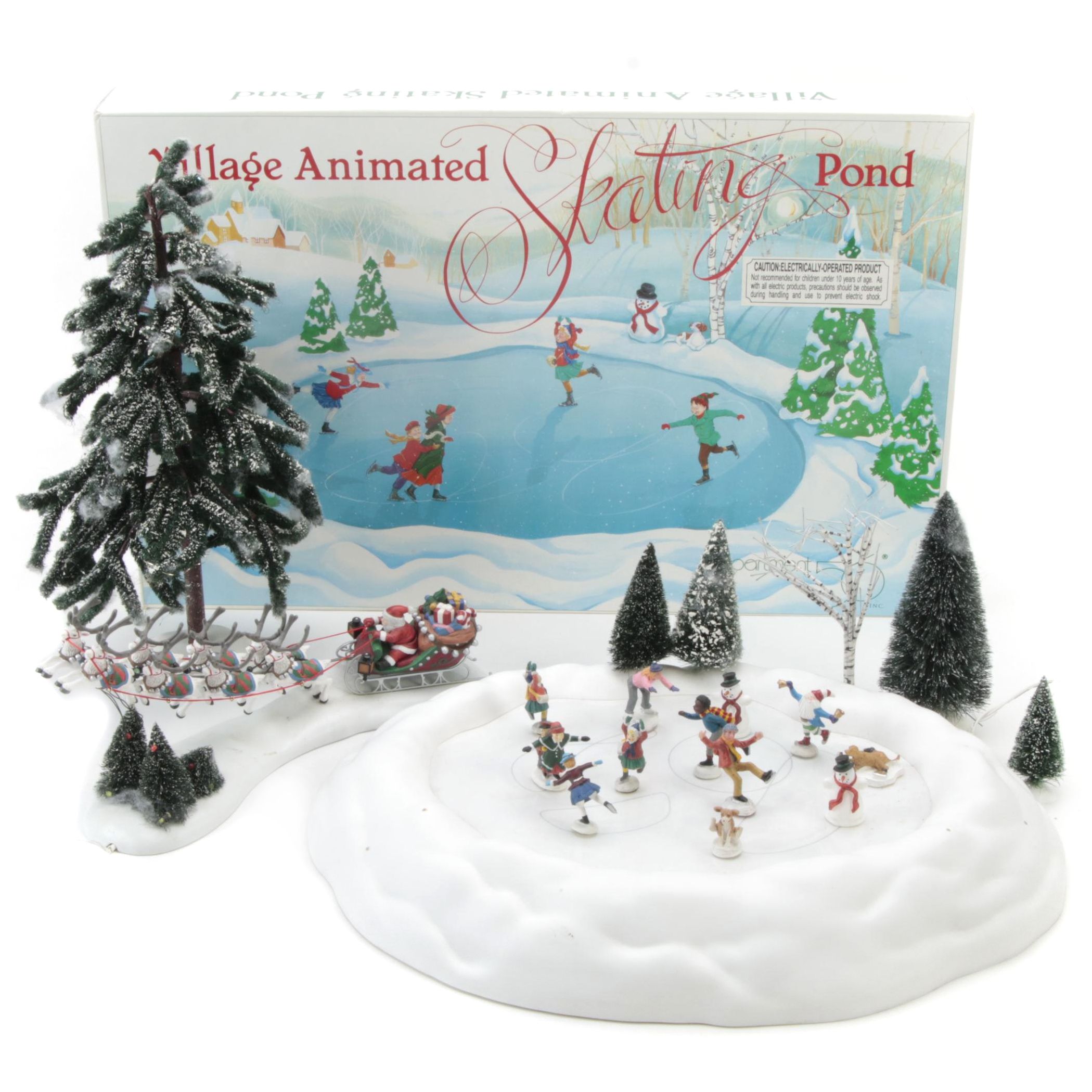 Department 56 Snow Village "Village Animated Skating Pond" Table Dècor and More