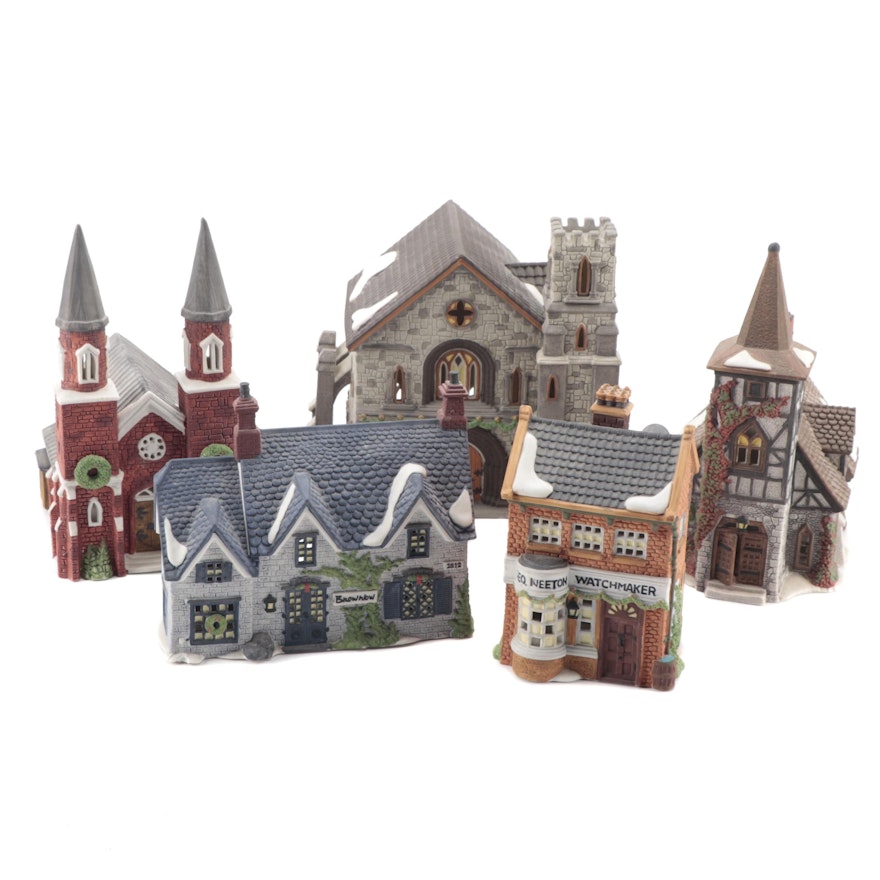 Department 56, Dickens Series "Abbey" and Other Porcelain Buildings
