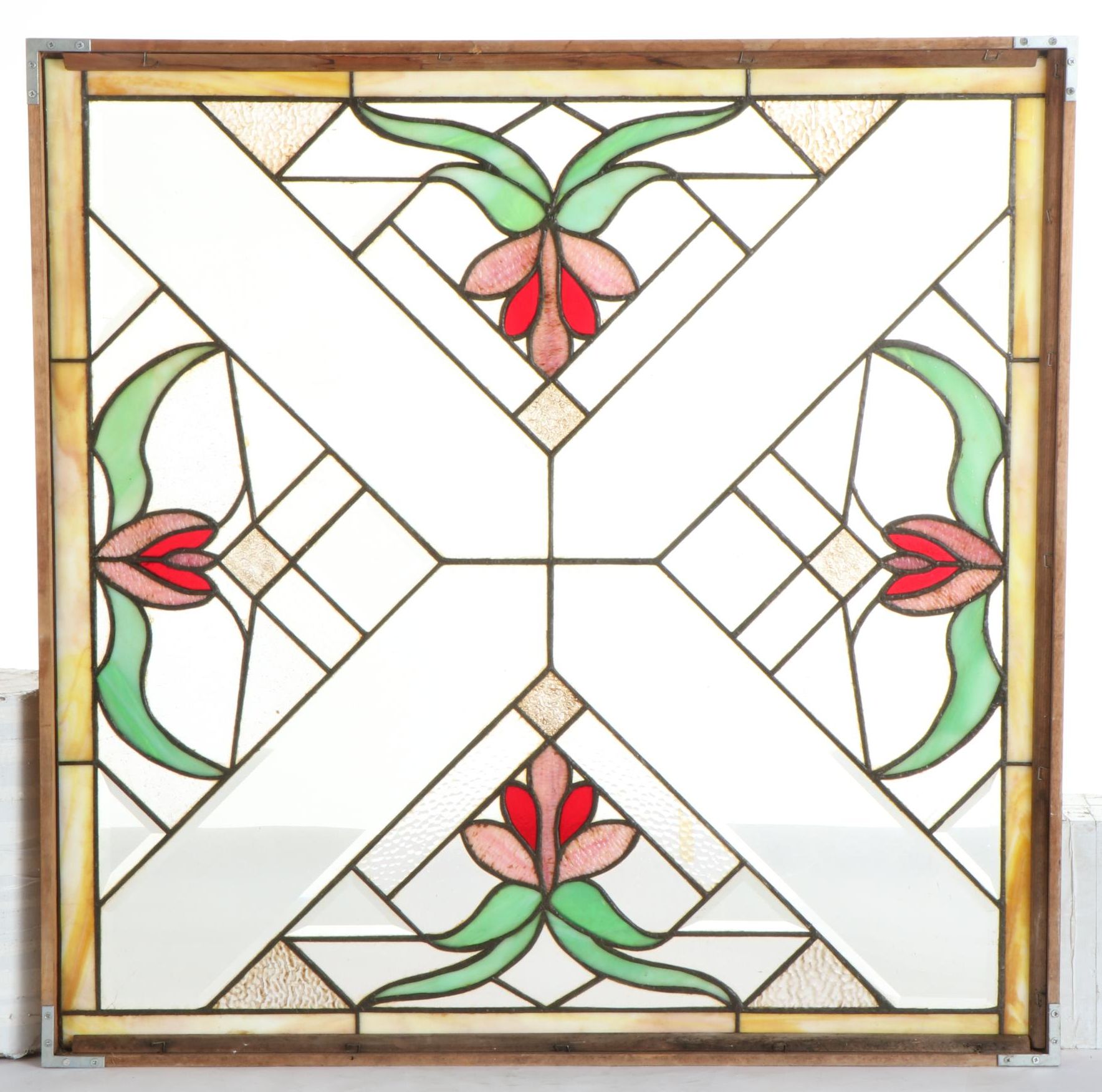 Art Nouveau Style Stained Glass Window Panel