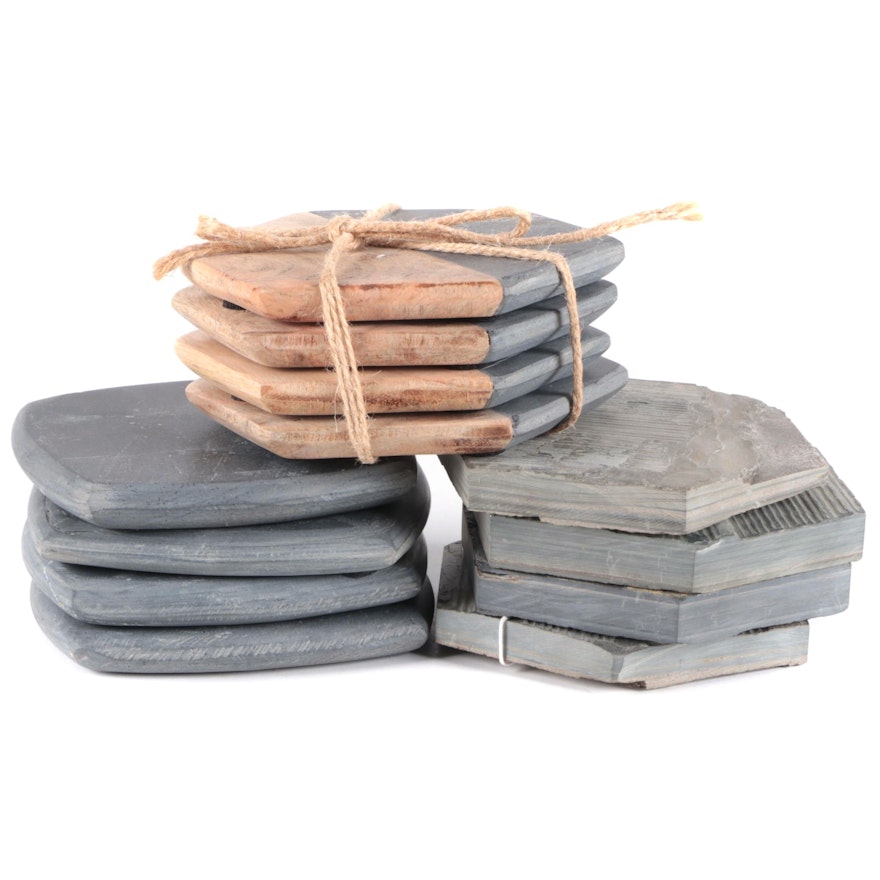 Blue Ocean Traders and Other Slate and Wood Coasters