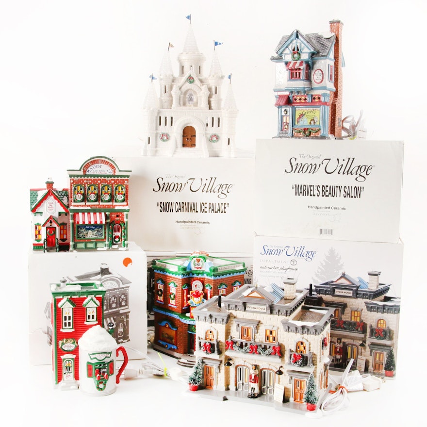 Department 56 Snow Village "Snow Carnival Ice Palace" and More