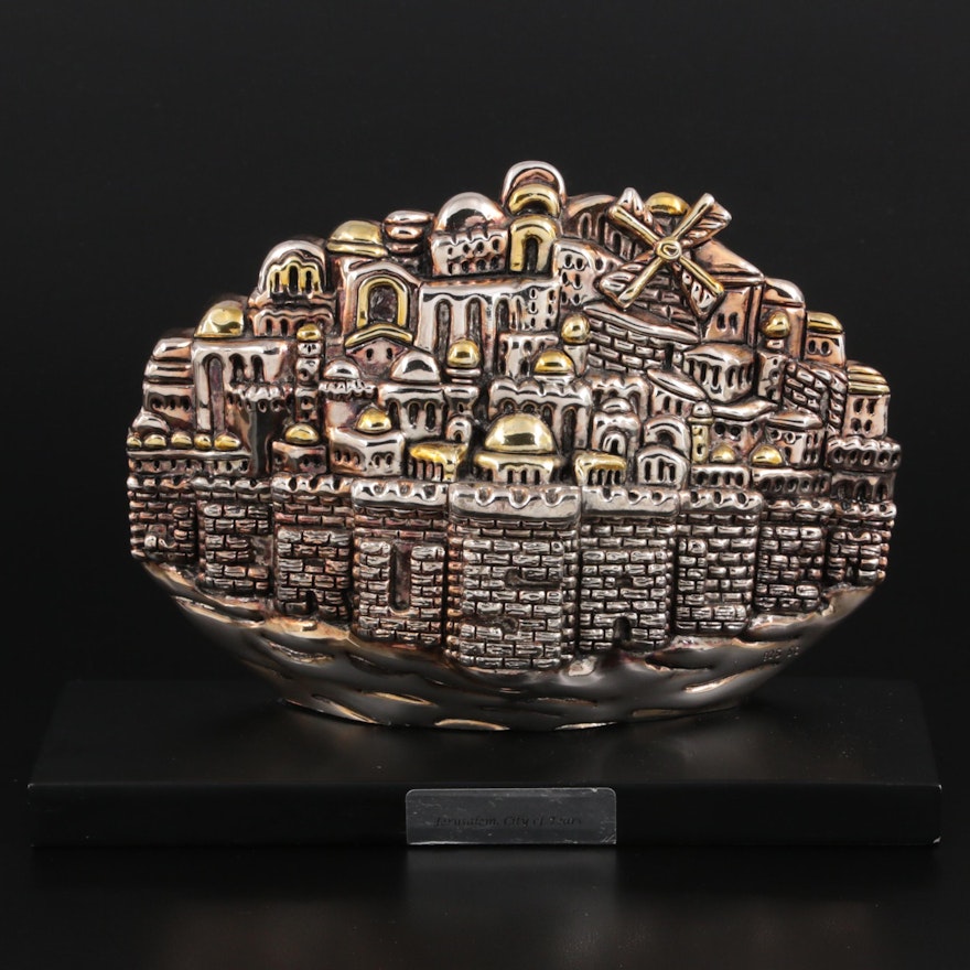 Sterling Silver Electroplate "Jerusalem, City of Tears" Figurine after H. Karshi