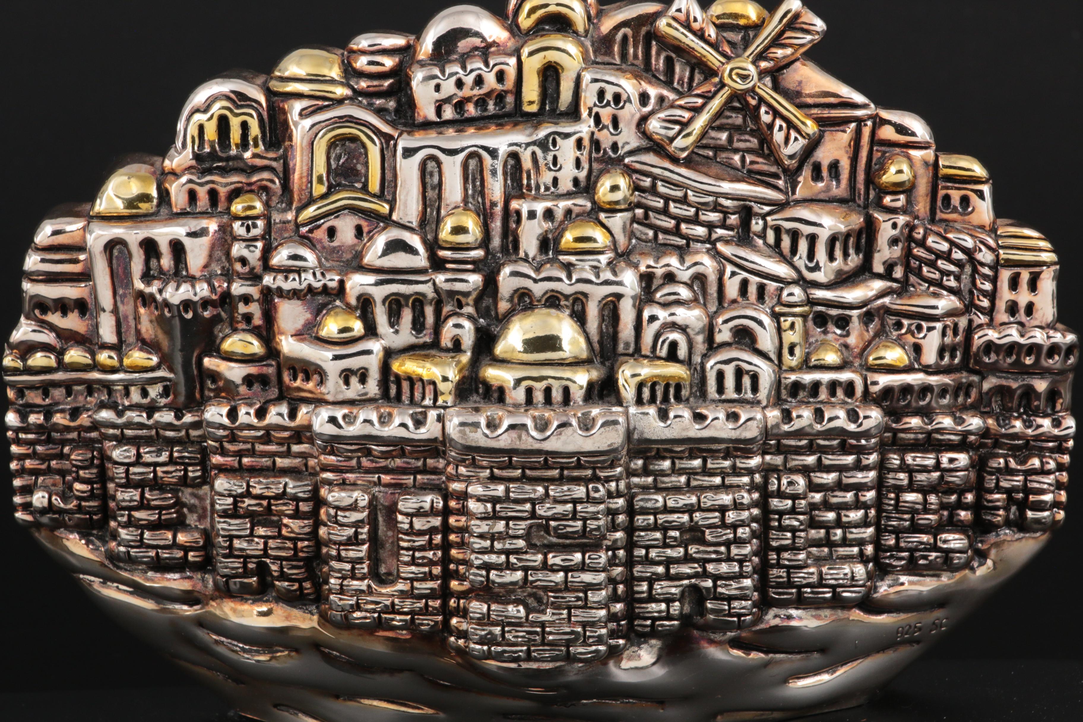 Sterling Silver Electroplate "Jerusalem, City of Tears" Figurine after H. Karshi